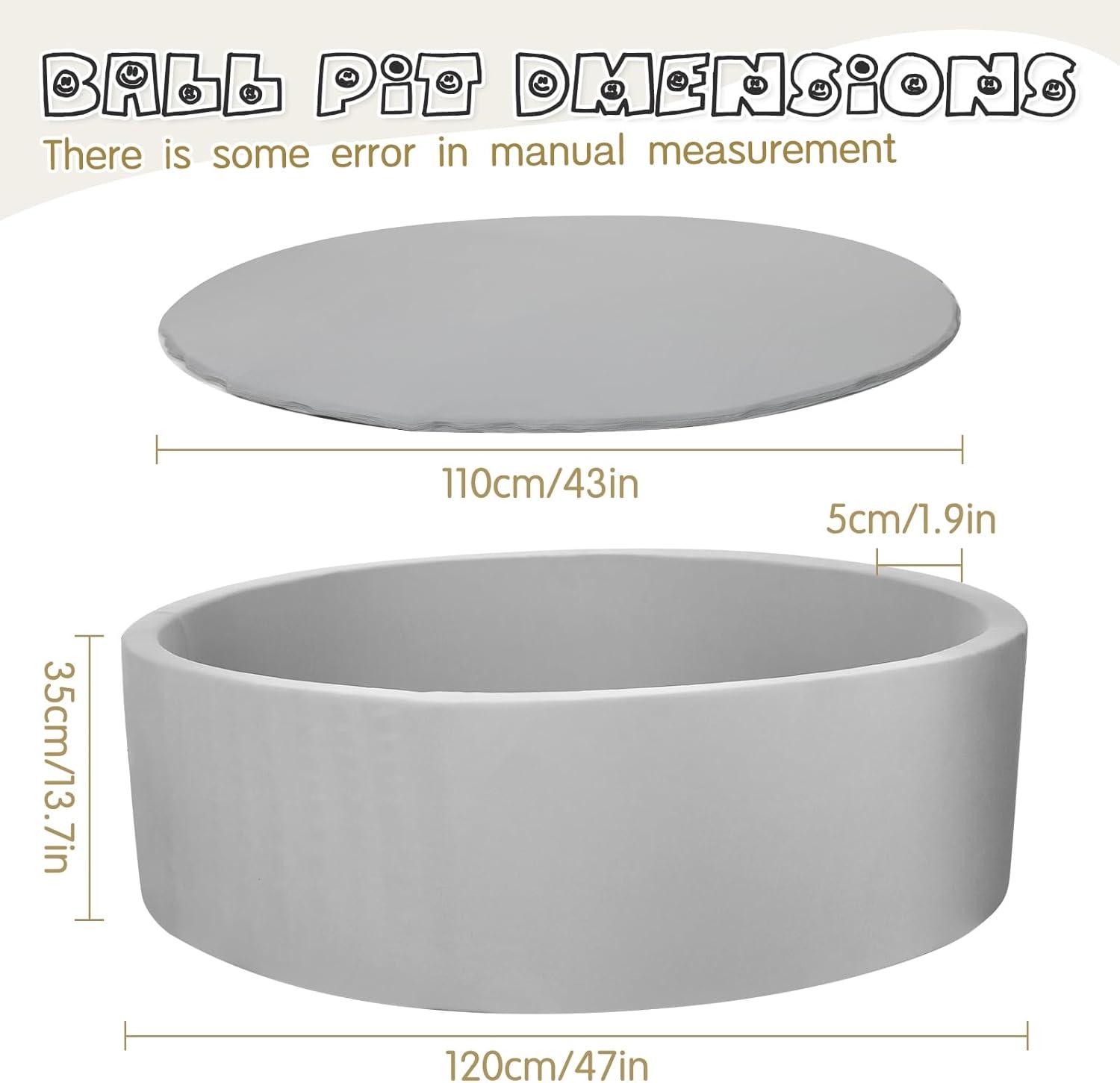 Foam Ball Pit for Kid, Kids Soft Ball Pit,Kiddie Balls PoolIdeal Gift Toys for Children, 47 Inch