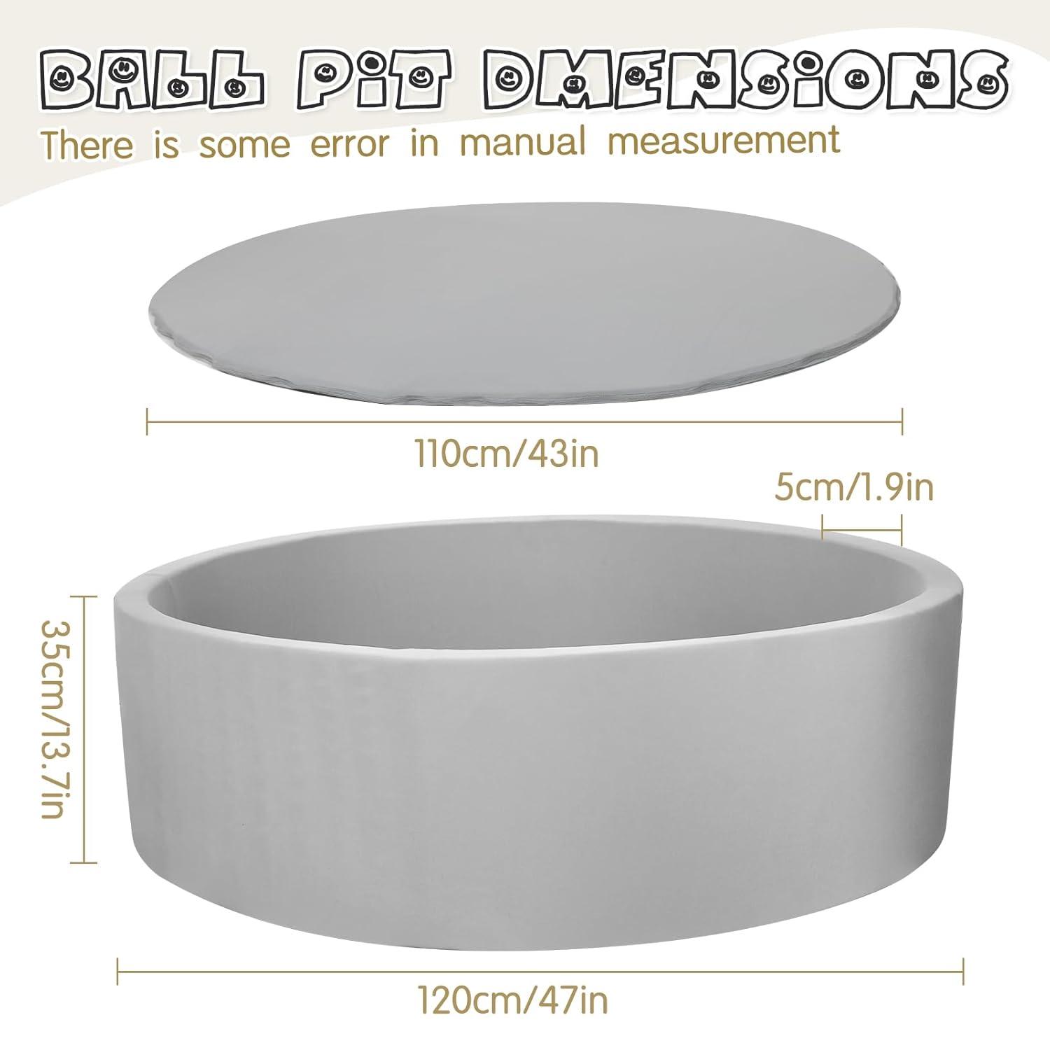 Foam Ball Pit for Kid, Kids Soft Ball Pit,Kiddie Balls PoolIdeal Gift Toys for Children, 47 Inch