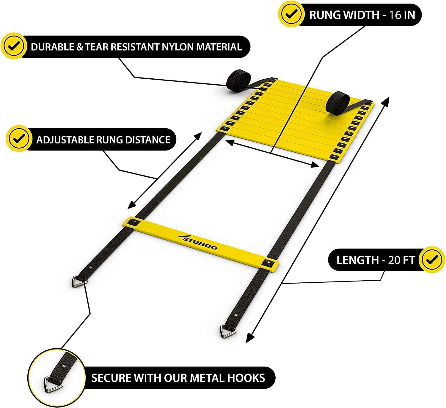 Agility Training Equipment Set | Soccer Training Equipment for Kids Youth | Agility Ladder Speed Training Equipment with Bag | Football Training Equipment with Speed Hurdles, Cones for Footwork
