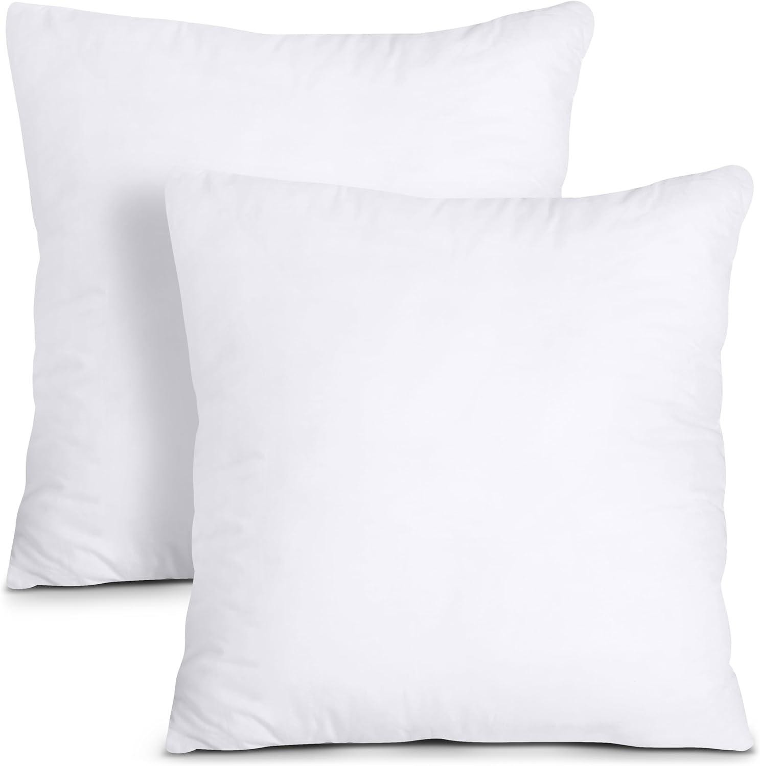 White 26" x 26" Polyester Pillow Inserts, Pack of 2