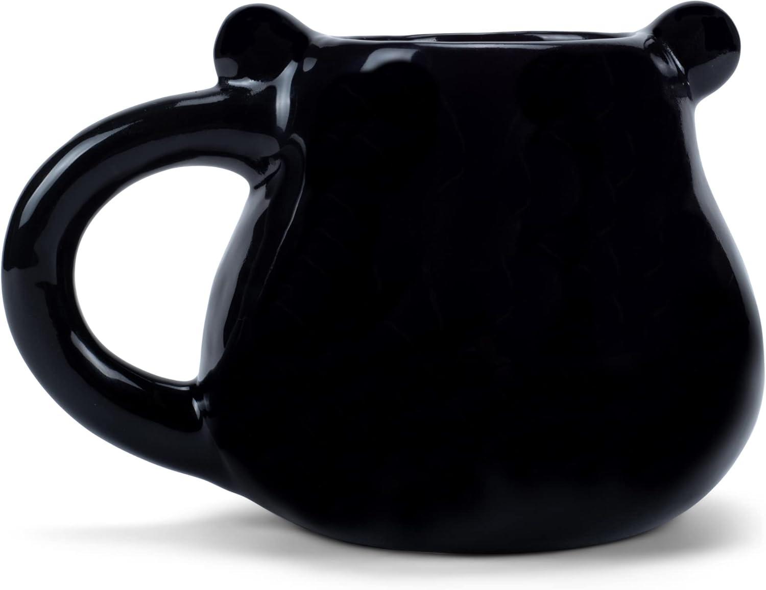 100 North ESNCHMG-BR Chubby Black Bear Face Character 20 ounce Glossy Ceramic Coffee Tea Cup Mug For Your Favorite Morning Brew