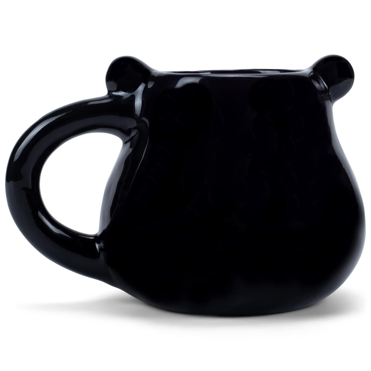 100 North ESNCHMG-BR Chubby Black Bear Face Character 20 ounce Glossy Ceramic Coffee Tea Cup Mug For Your Favorite Morning Brew