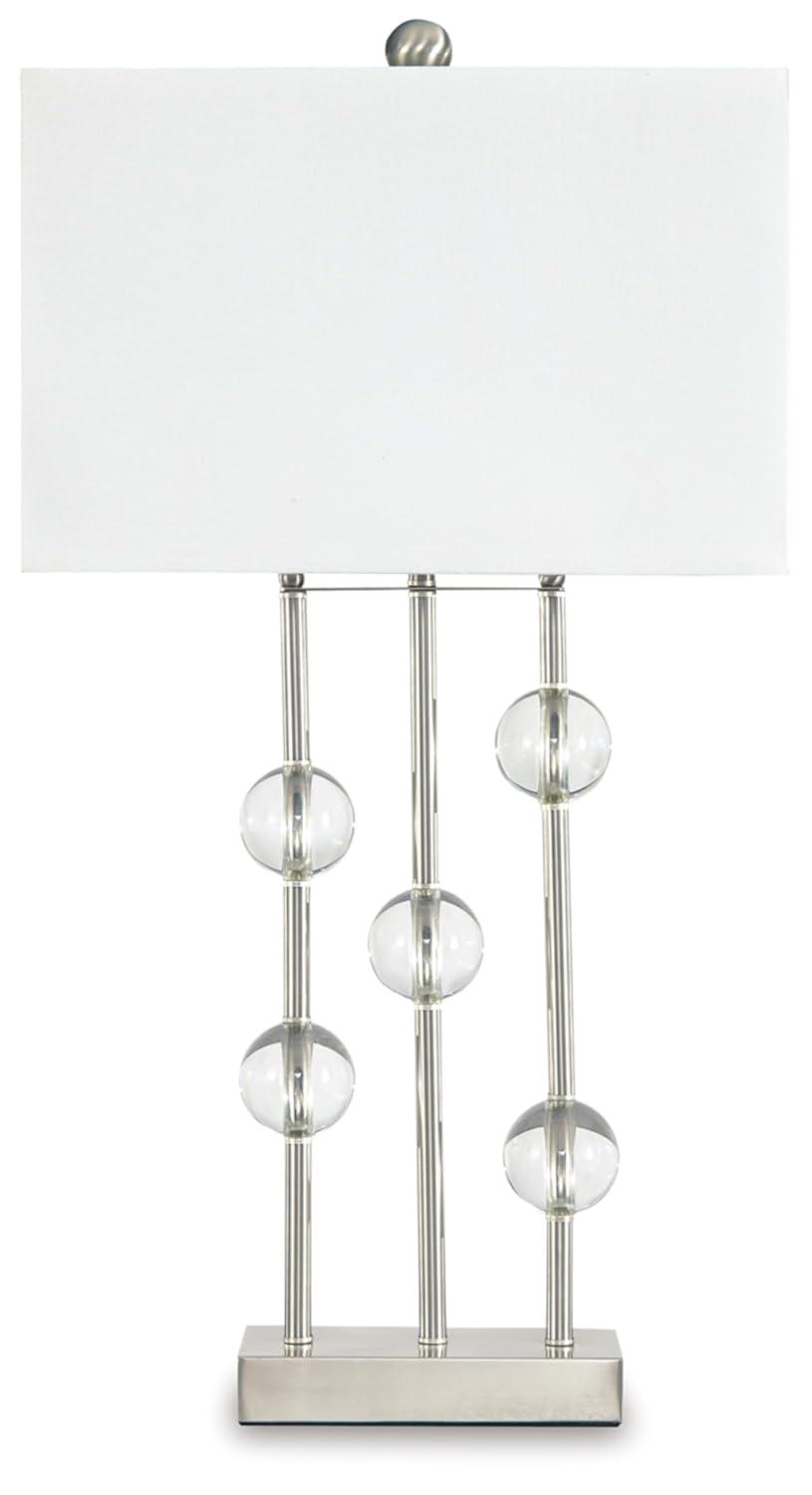 Jaala Metal Lamp Clear/Silver - Signature Design by Ashley: Crystal & Metal Base, 3-Way Switch, UL Listed