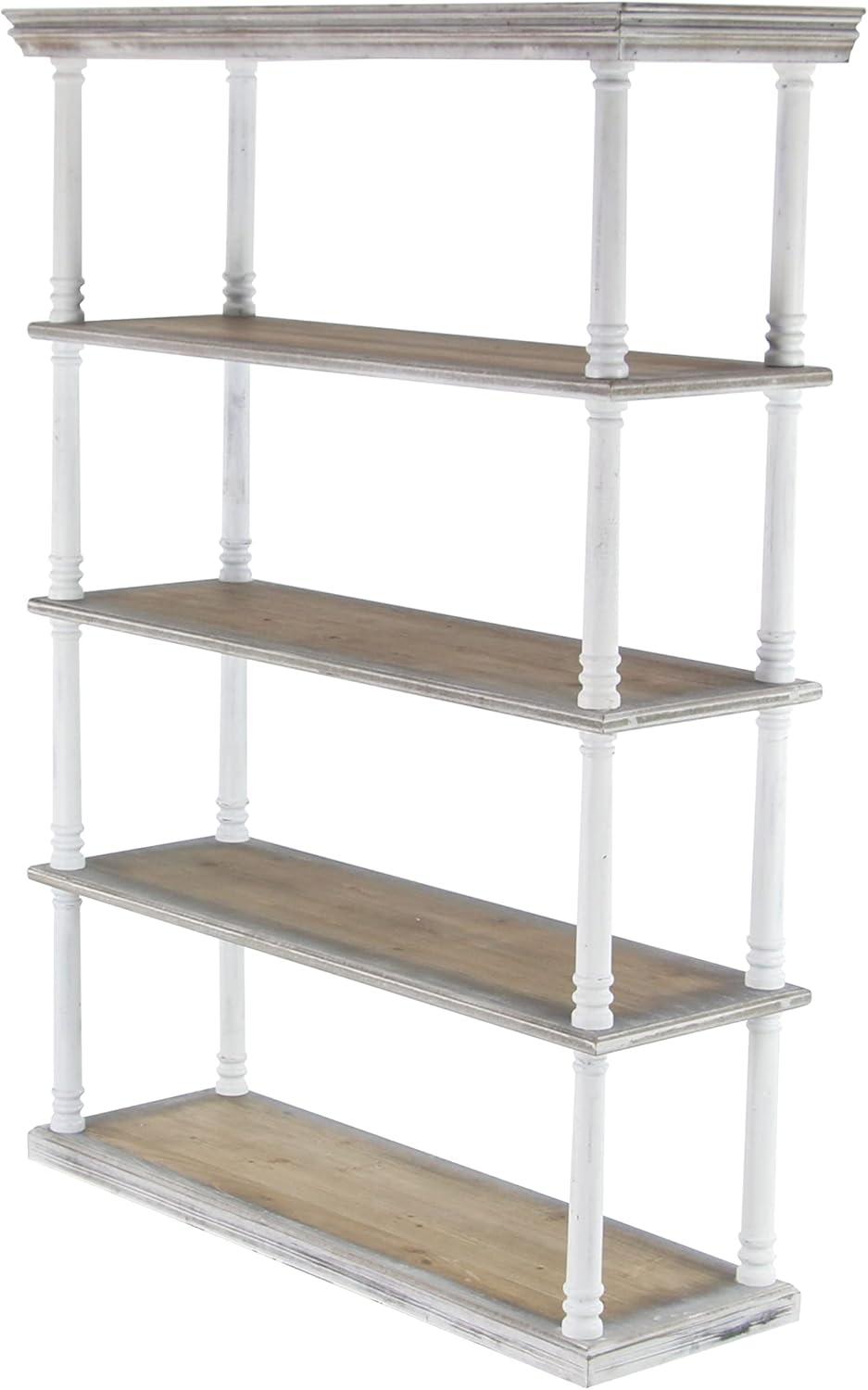 DecMode 47" x 64" Brown Wood 5-Tier Shelving Unit, 1-Piece