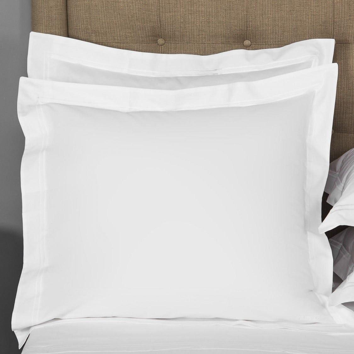 White Egyptian Cotton Euro Pillow Shams Set of 2