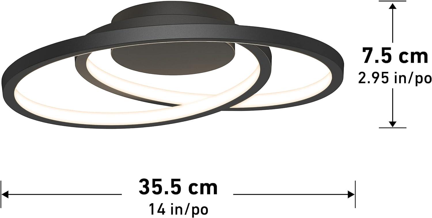 Salto Spiral Black Aluminum LED Flush Mount Ceiling Light