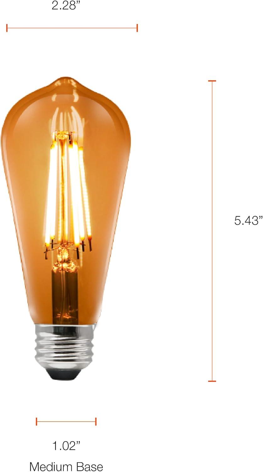 Amber Finish Dimmable LED Smart Bulb with Voice Control