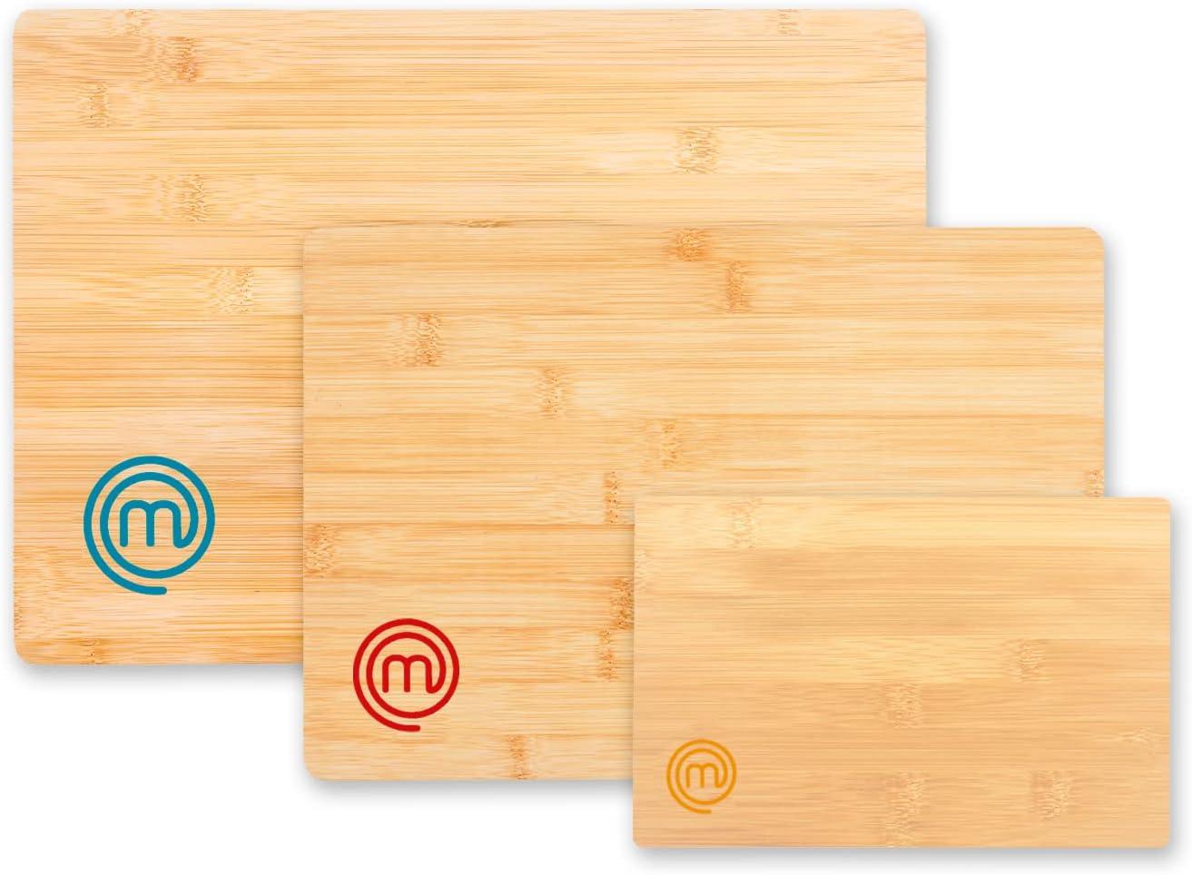 MasterChef Bamboo Cutting Board Set with Color Coding, 3-Piece