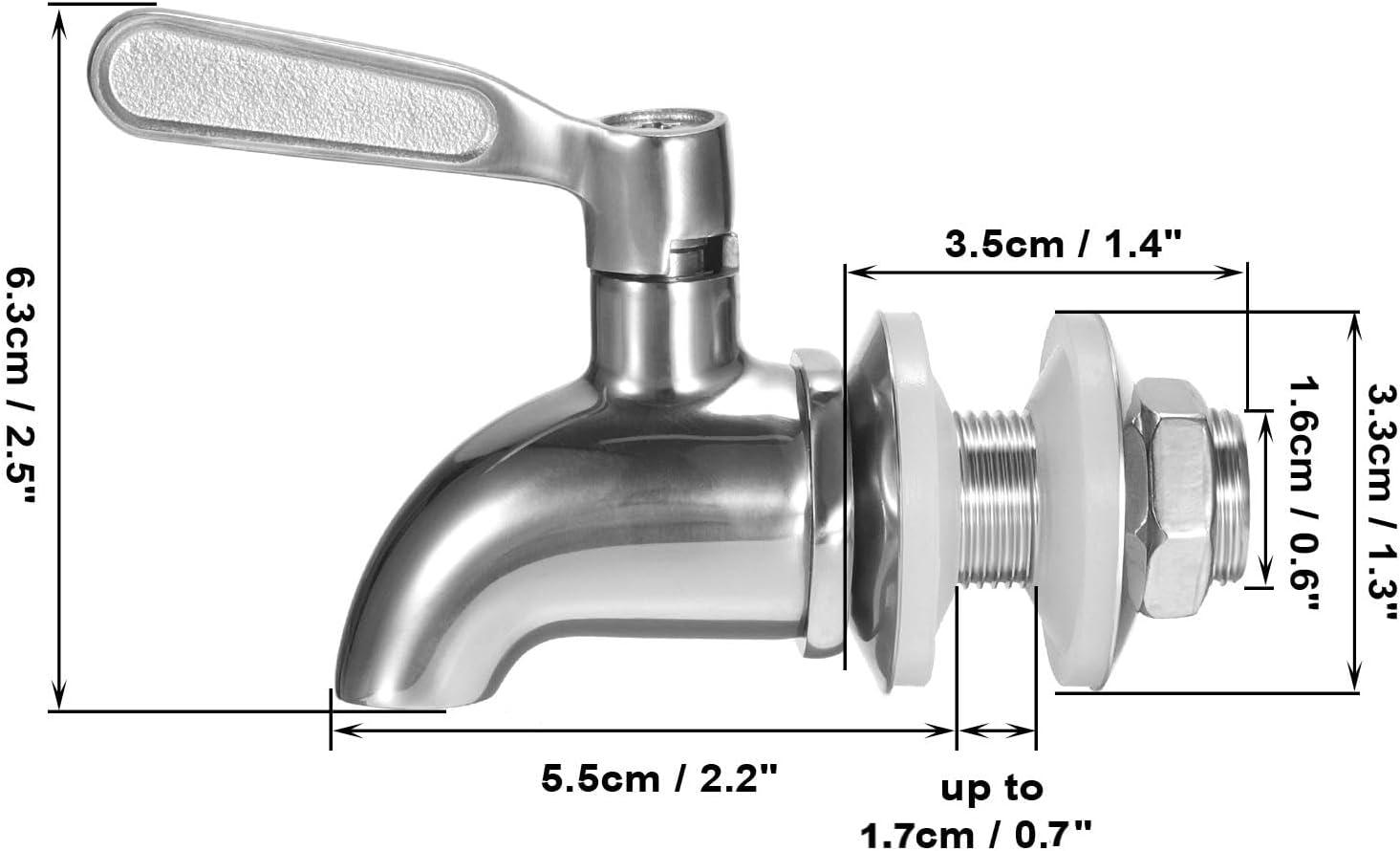 Polished Stainless Steel Beverage Dispenser Replacement Spigot Set