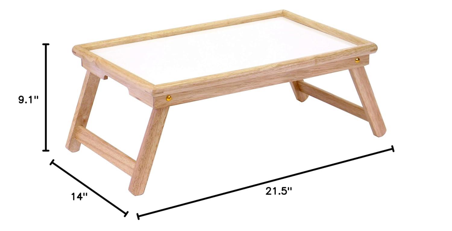 Winsome Wood Ventura Breakfast Bed Tray, Flip-Top, Natural & White