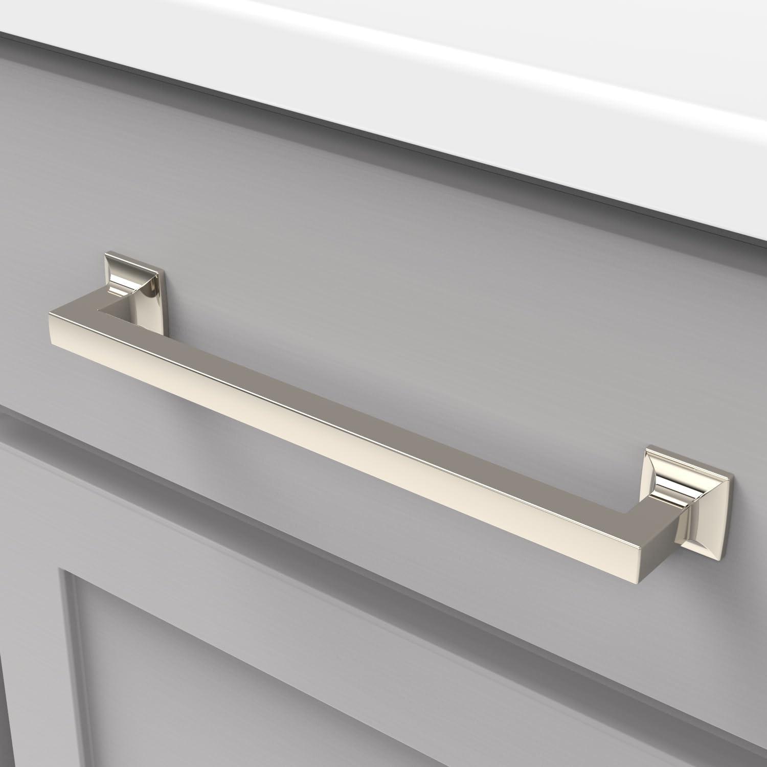 Polished Nickel 10-inch Modern Cabinet Handle with Mounting Hardware