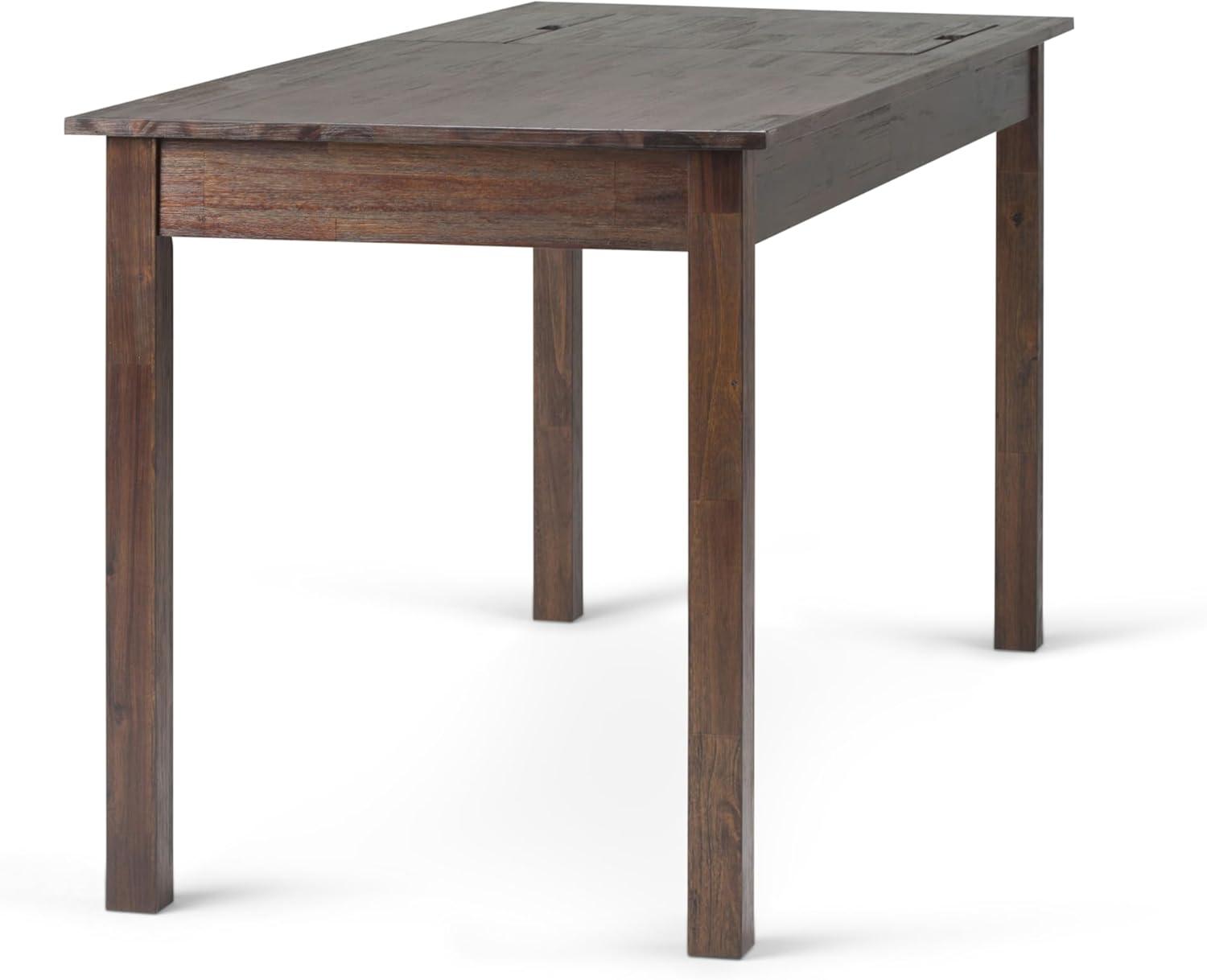 Simpli Home Monroe Computer Desk in Distressed Charcoal Brown