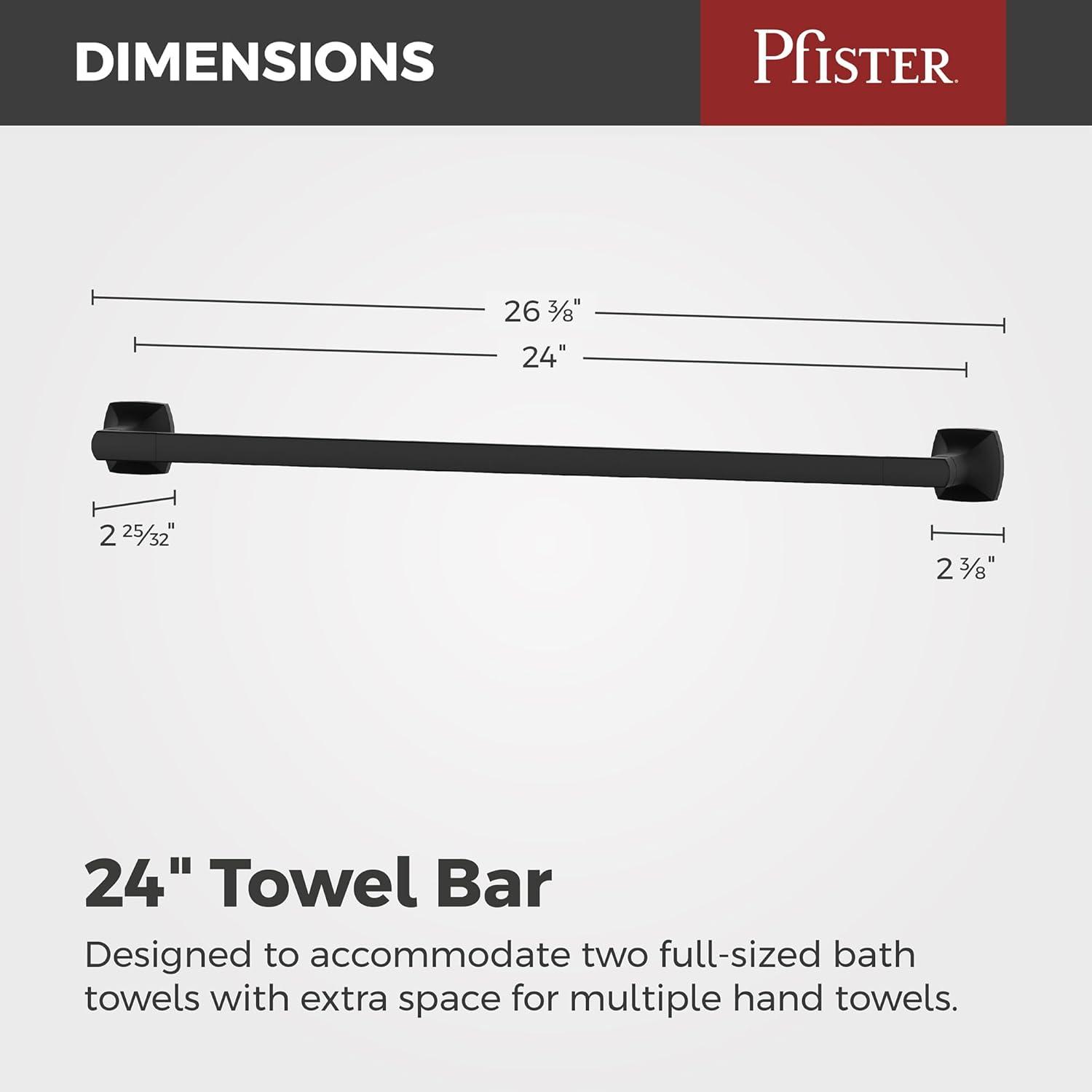 Vaneri 24-Inch Matte Black Wall Mounted Towel Bar