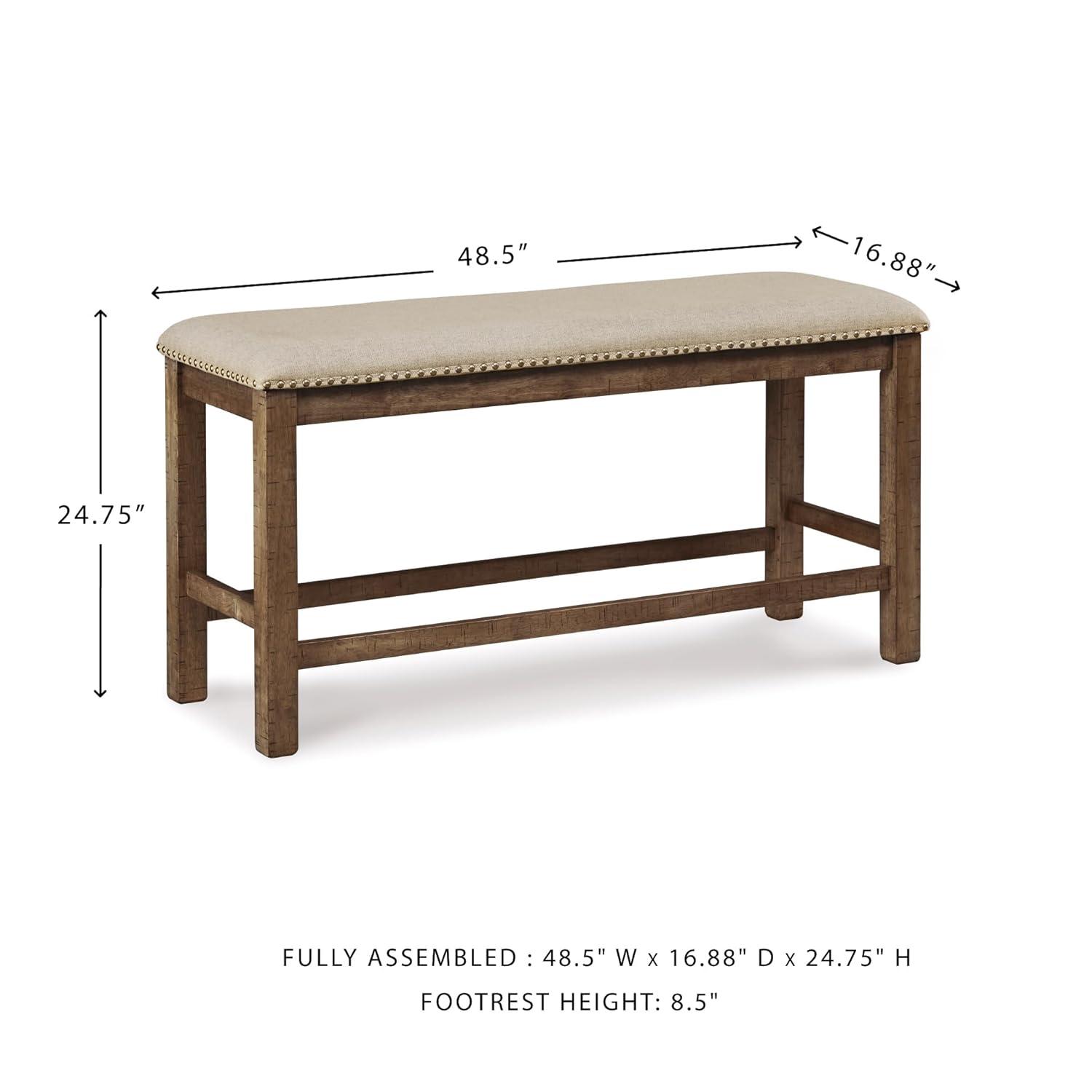 Signature Design by Ashley Casual Moriville Counter Height Dining Bench  Beige