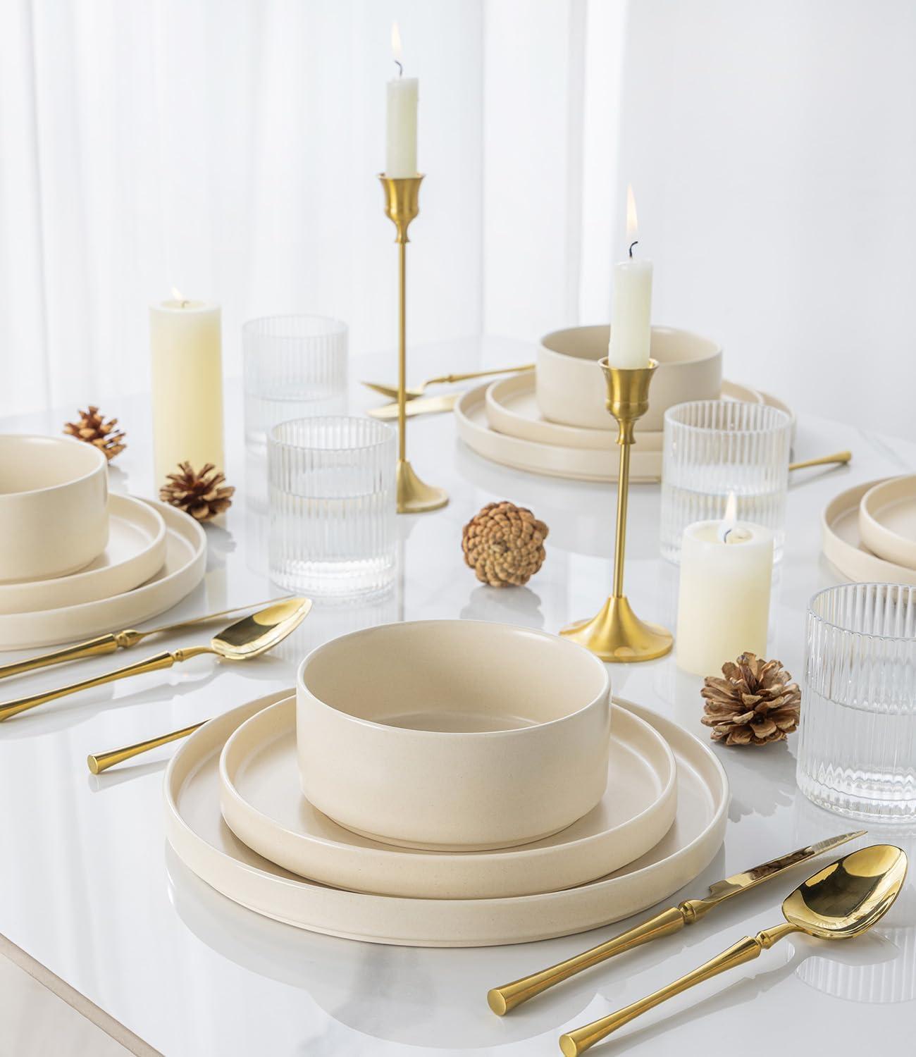 Earth & Clay Amber 12-Piece Dinnerware Set Stoneware