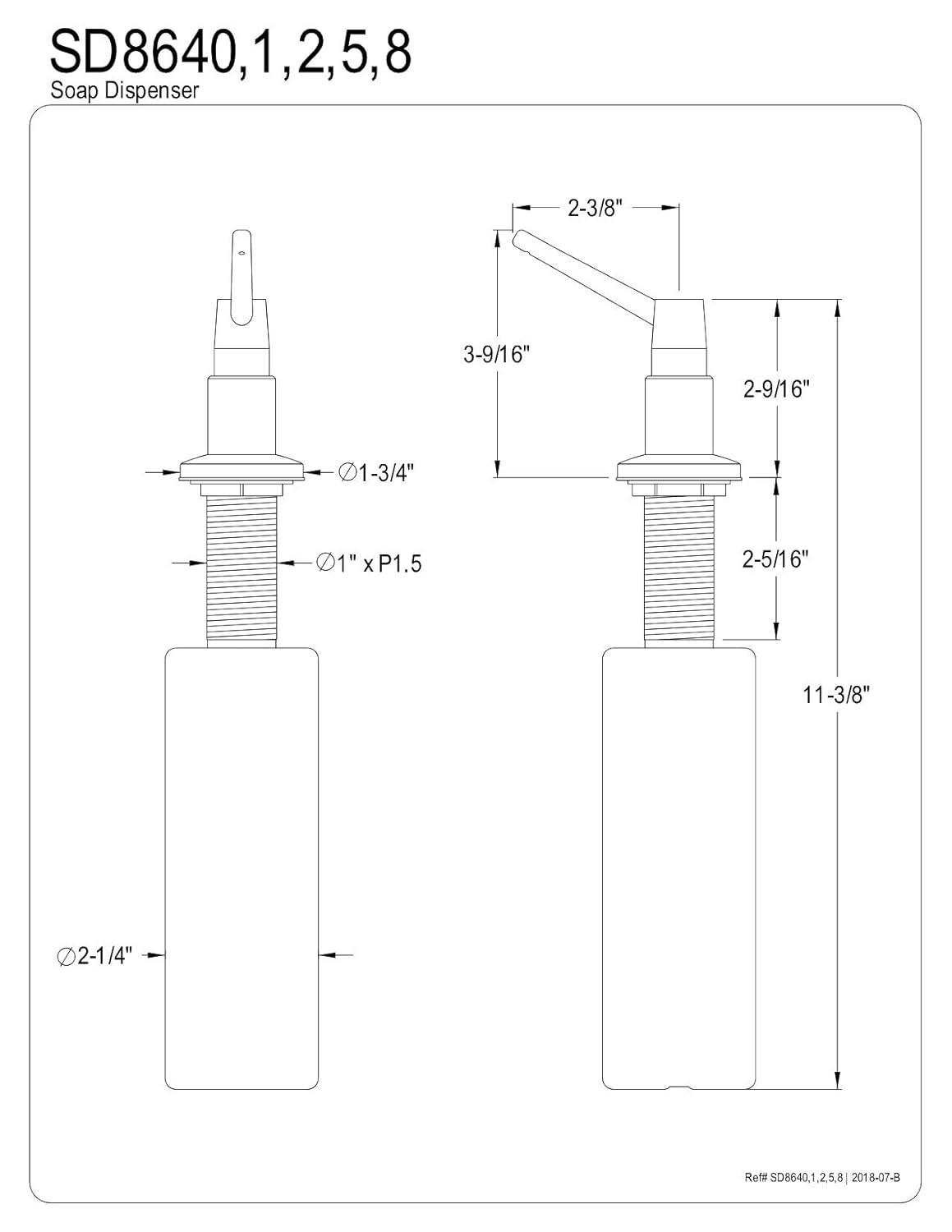 Kingston Brass SD8641 Kingston Brass Elinvar Kitchen Soap Dispenser