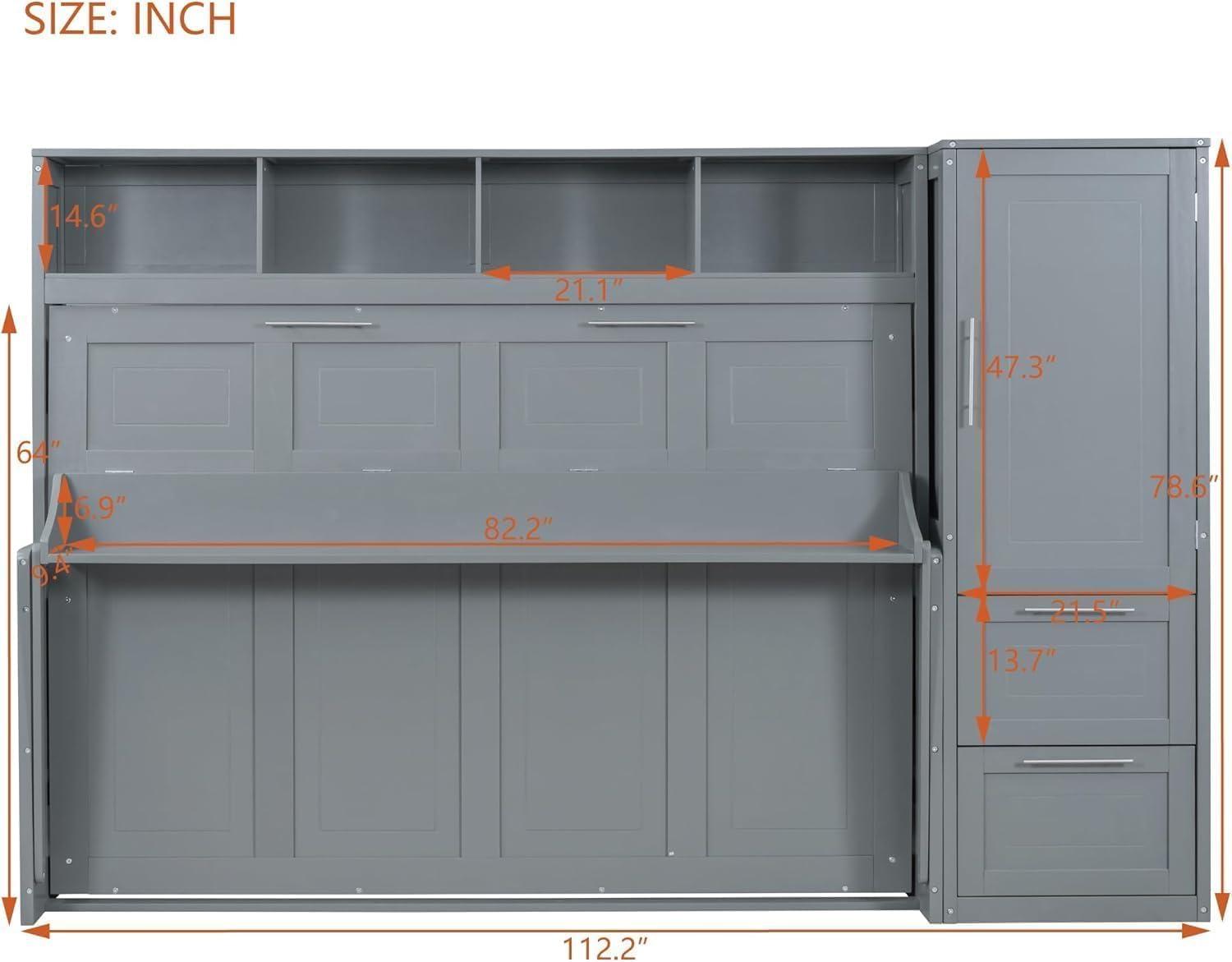 Galibens Murphy Bed Wall Bed With Closet And Drawers