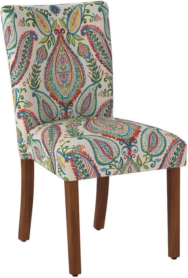 Classic Multicolor Linen and Wood Parsons Side Chair Set