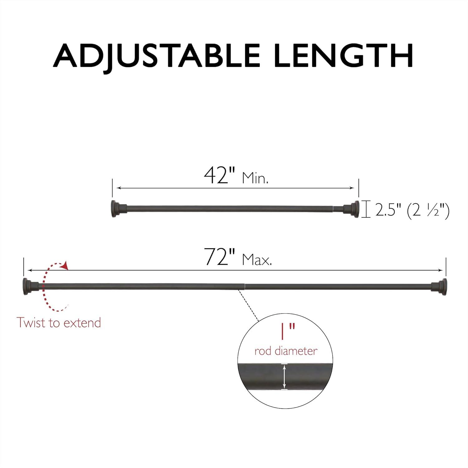 Design House Classic Adjustable Straight Tension Shower Curtain Rod for Bathroom