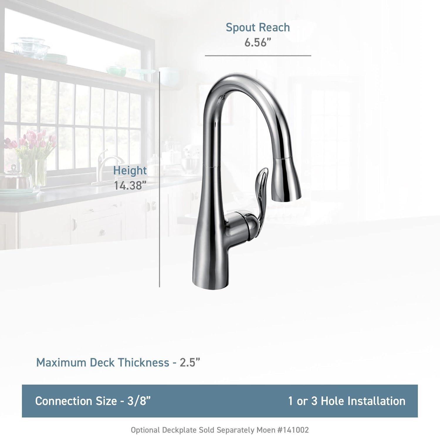 Moen Arbor One Handle High Arc Pulldown Bar Faucet with Reflex Technology