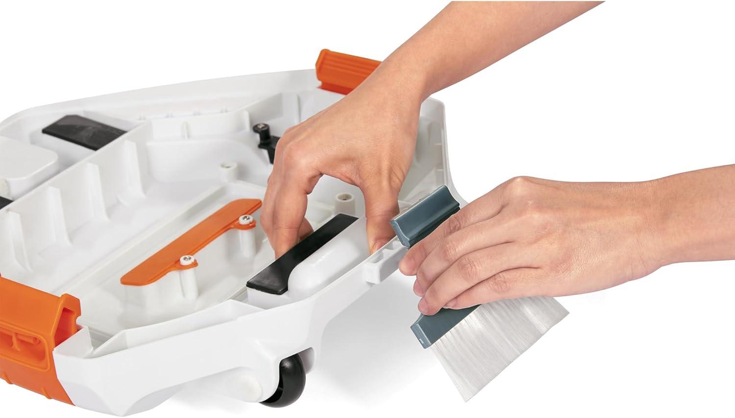 Bestway 58623E Flowclear Aquarover Automatic Swimming Pool Cleaning Cordless Robot Vacuum with Directional Jet System, LED Light, and Water Sensors