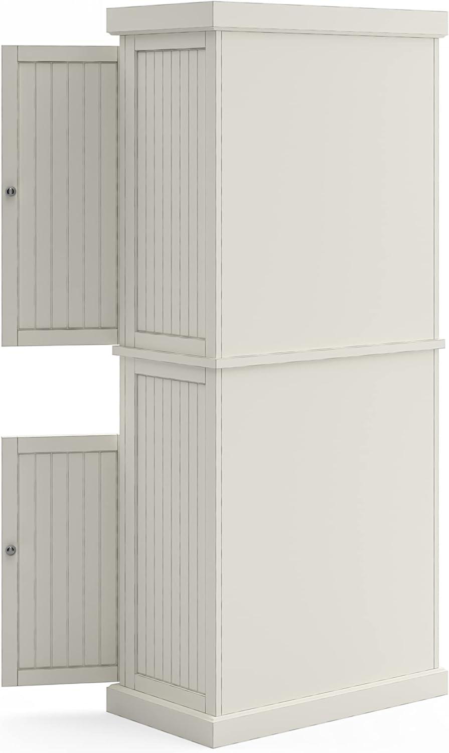 Nantucket Distressed White Wood Kitchen Pantry