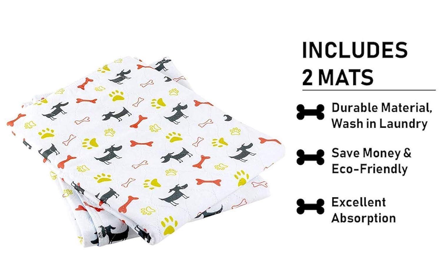 Premium Washable Reusable Pet Pee Pads | Large House Training Mats 28 inches x 31 inches