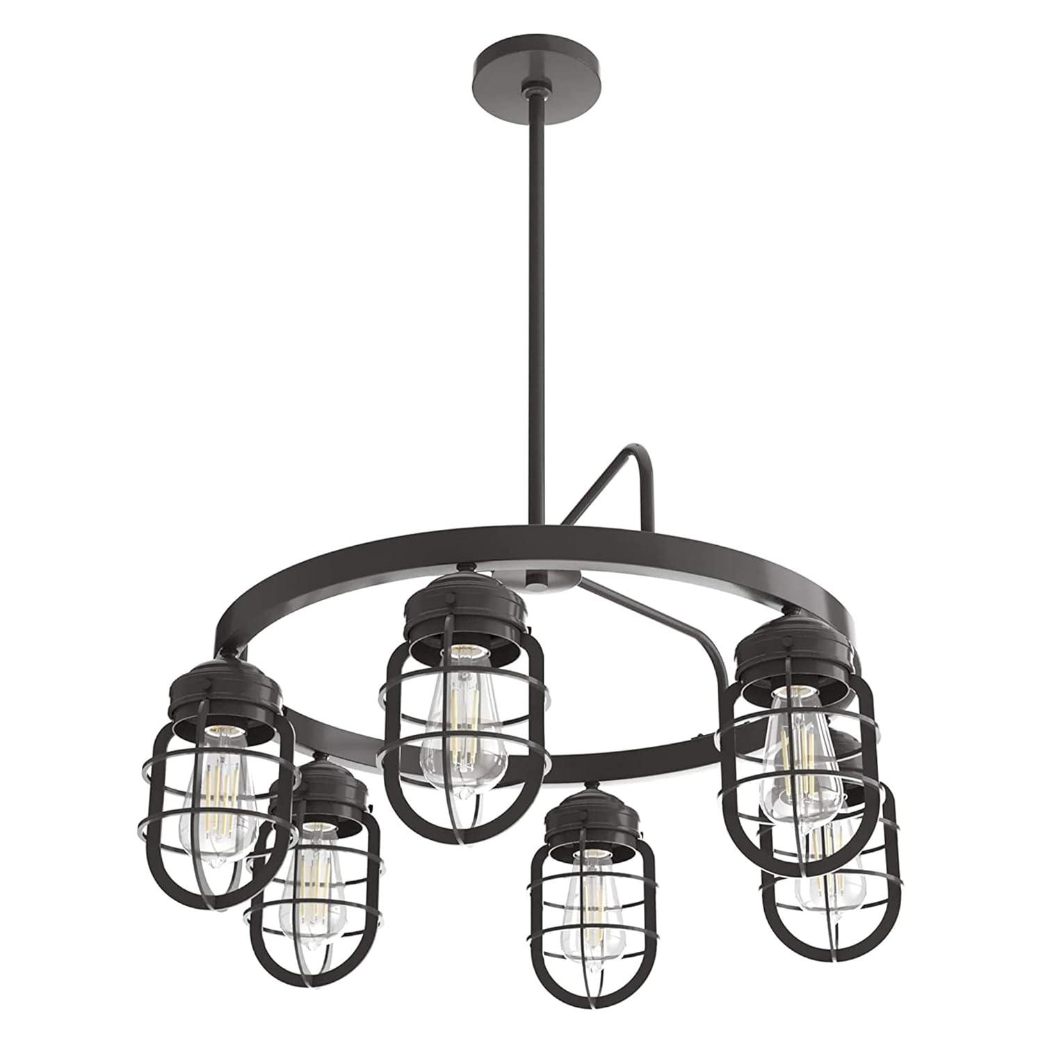 Starklake 6 - Light Unique / Statement Wagon Wheel Chandelier