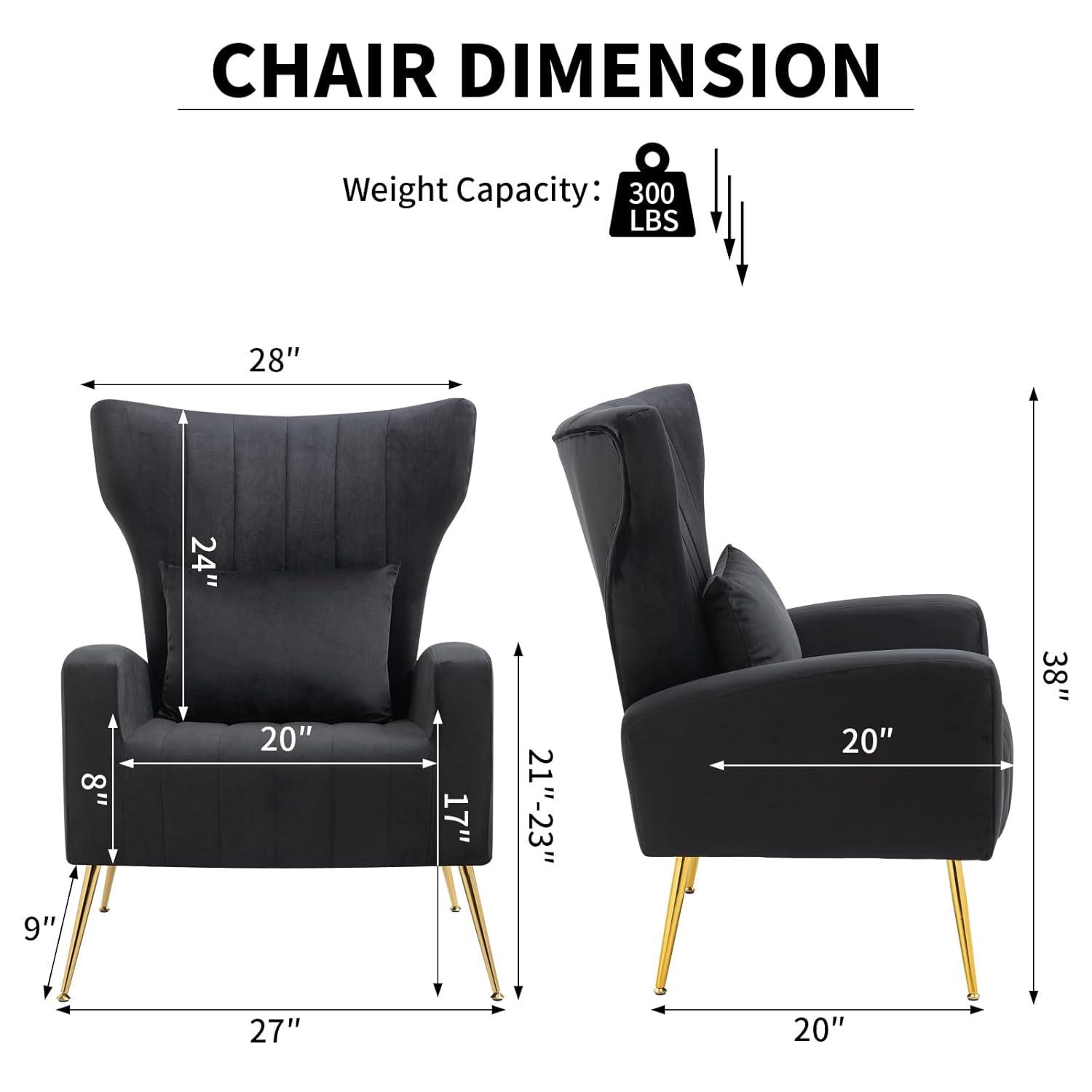 Mercer41 Upholstered Velvet Armchair (Set of 2)