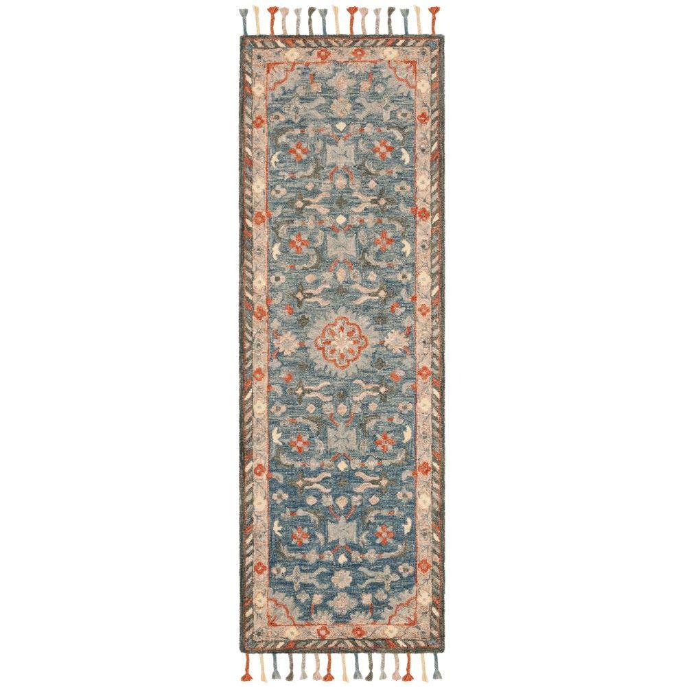 Aspen APN123 Hand Tufted Runner Rug - Blue/Rust - 2'3"x15' - Safavieh.