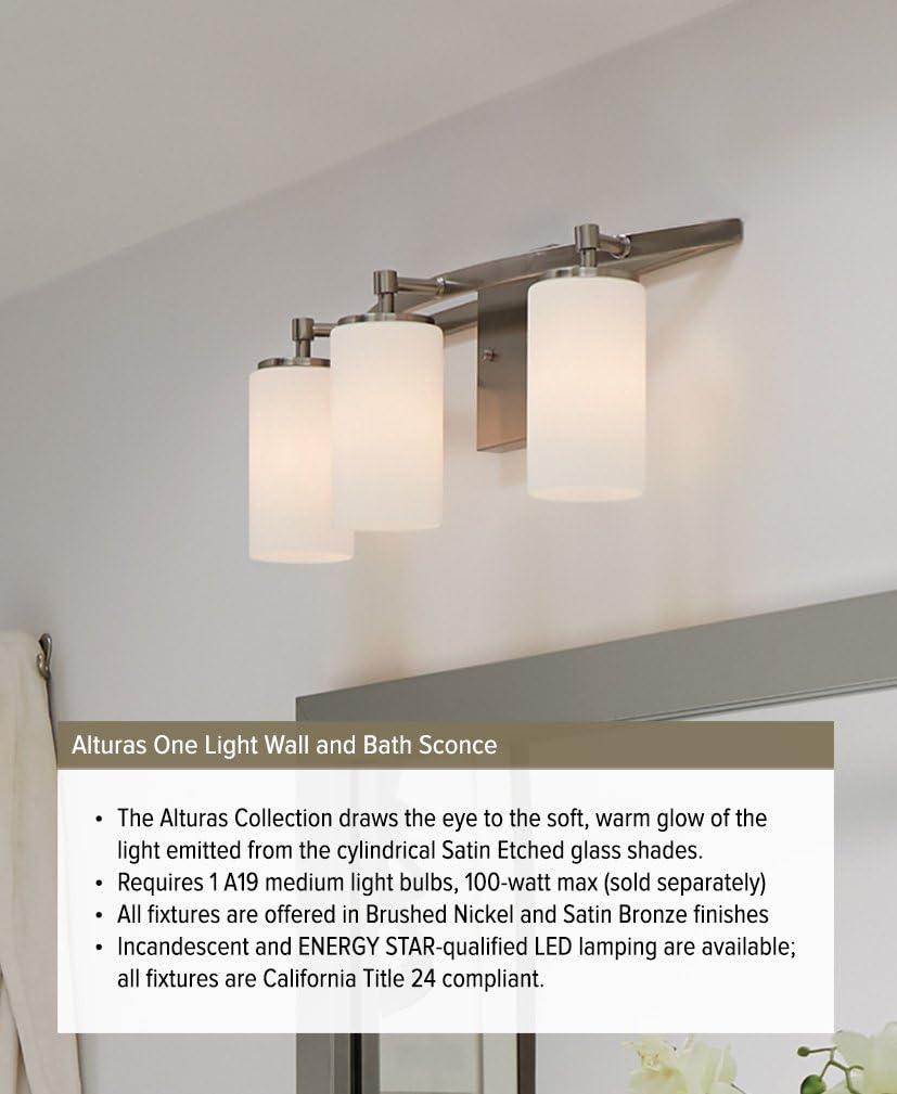 Sea Gull Lighting 4124601-05 Alturas Contemporary One Light Wall/Bath Sconce Vanity Style Fixture, Chrome Finish