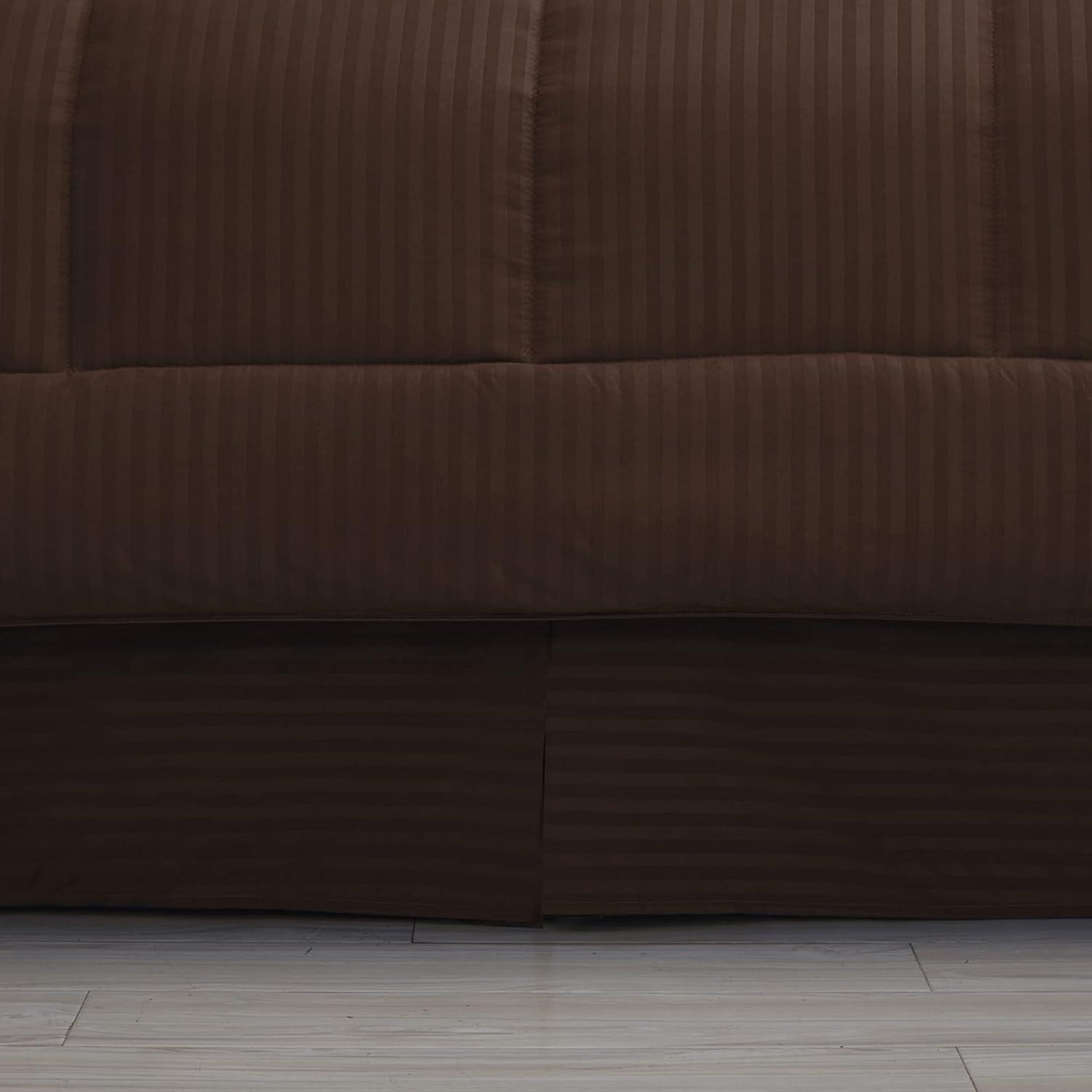 Sweet Home Collection Dobby Stripe Embossed Bed In a Bag Comforter Set