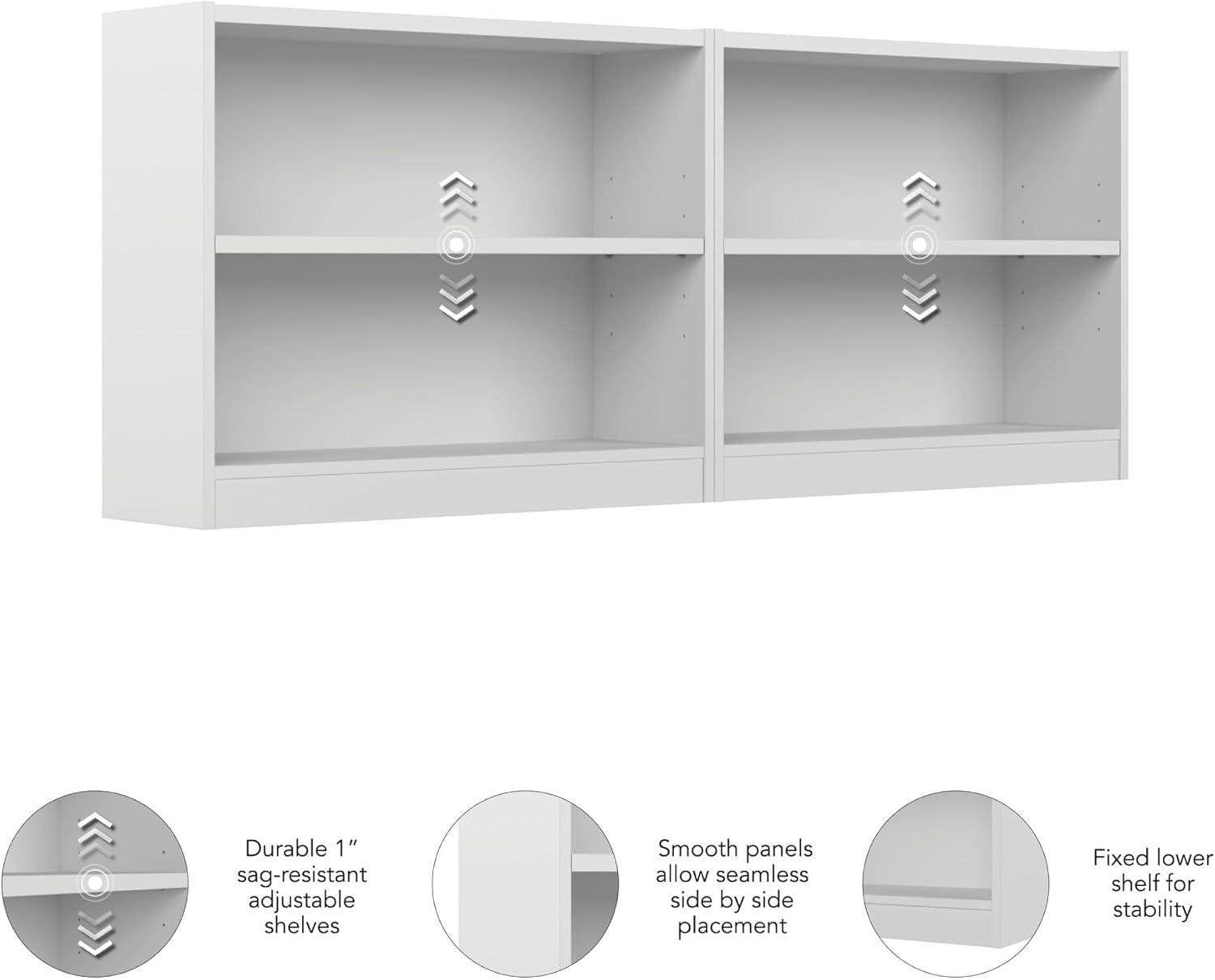 Bush Furniture Universal 2 Shelf Bookcase Set of 2