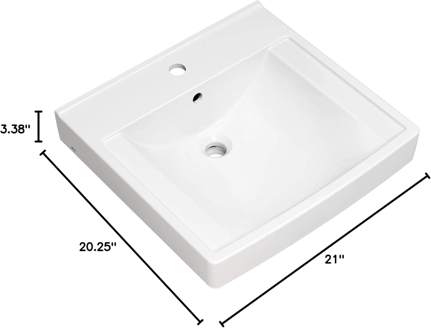 American Standard Decorum 20.25'' White Vitreous China Rectangular Bathroom Sink with Overflow