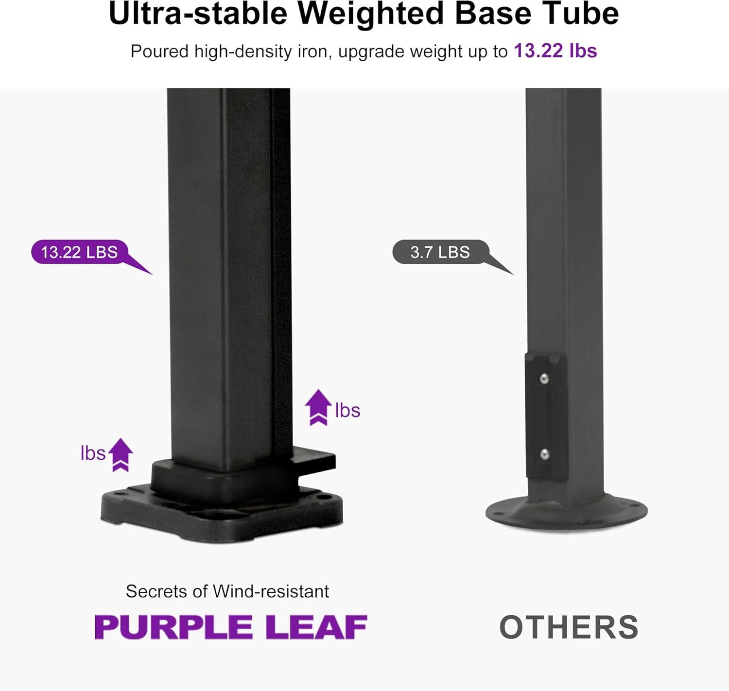 PURPLE LEAF 11 FT Square Patio Umbrella Large Cantilever Outdoor Aluminum Offset Umbrella with 360-degree Rotation for Garden Deck Backyard Pool, Grey