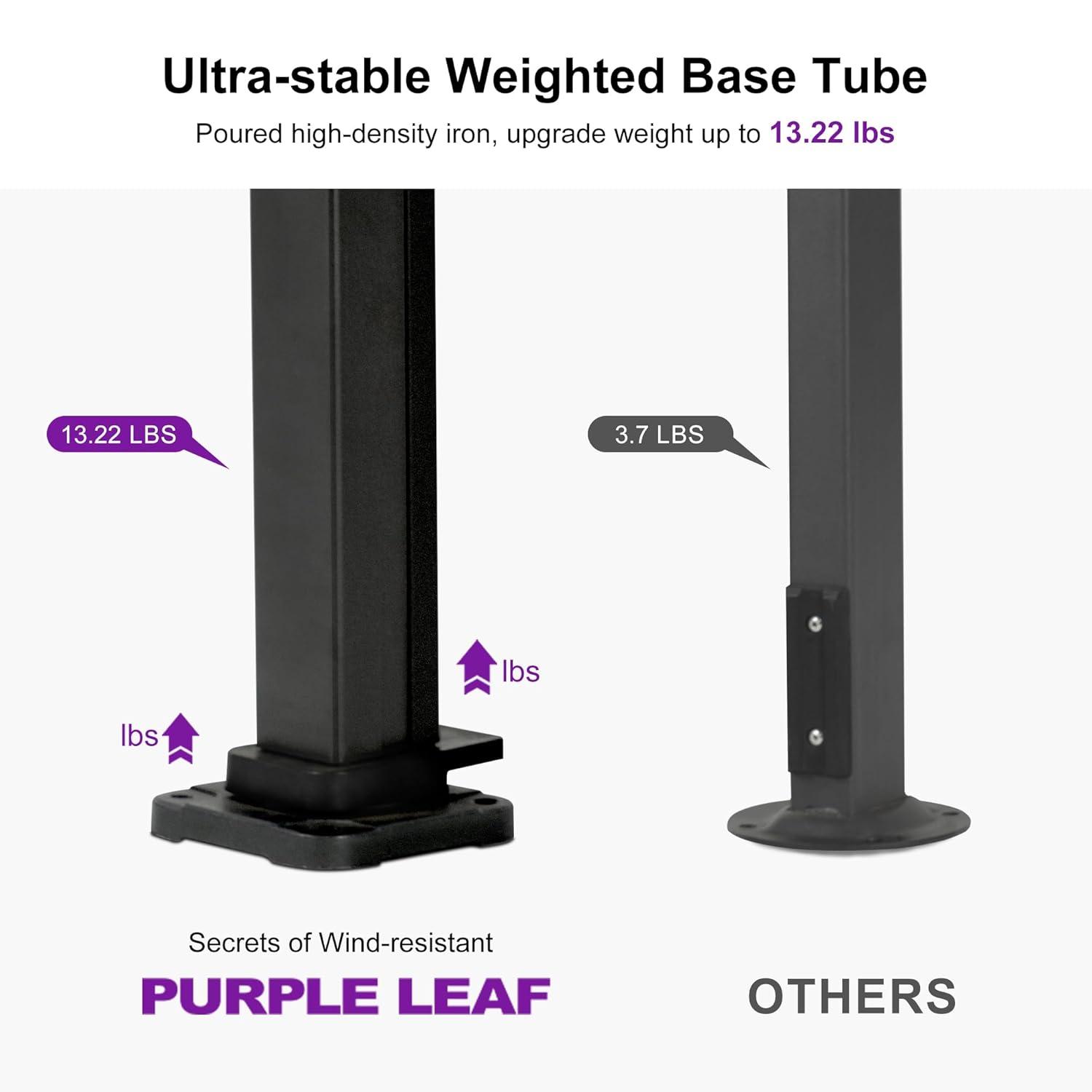 PURPLE LEAF 11 FT Square Patio Umbrella Large Cantilever Outdoor Aluminum Offset Umbrella with 360-degree Rotation for Garden Deck Backyard Pool, Grey