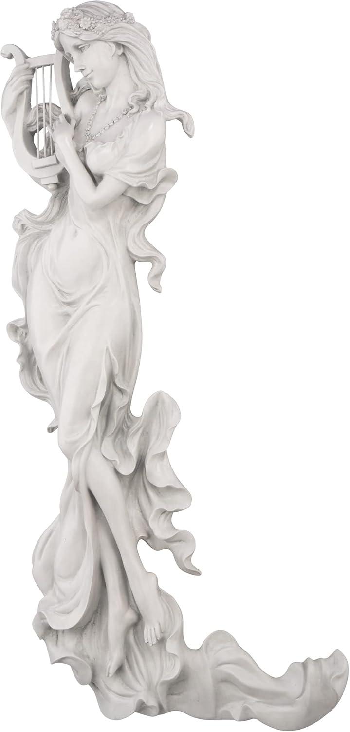 Antique Stone Finish Musical Muse Wall Statue in Designer Resin