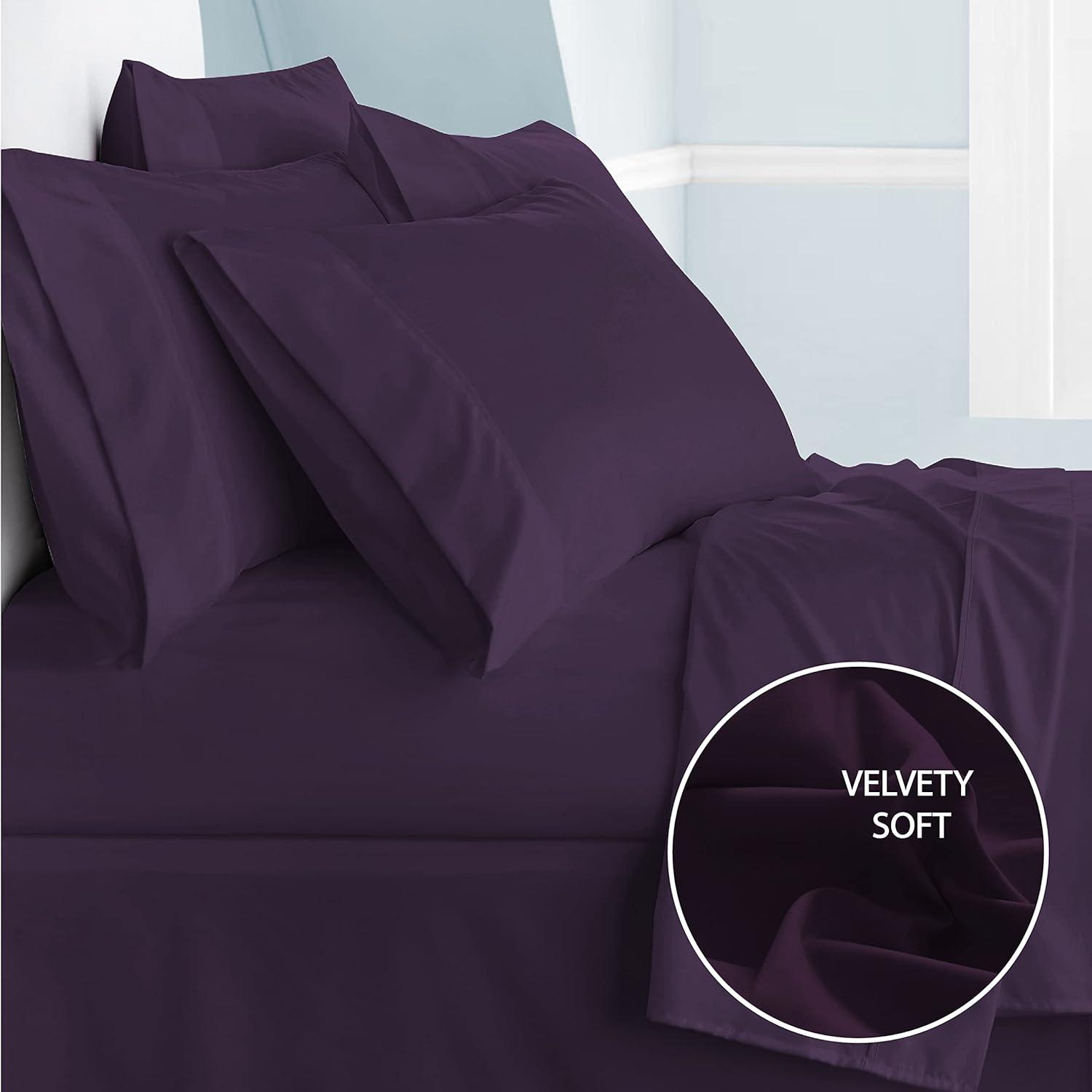 Eggplant Twin Ultra Soft Microfiber Fitted Sheet