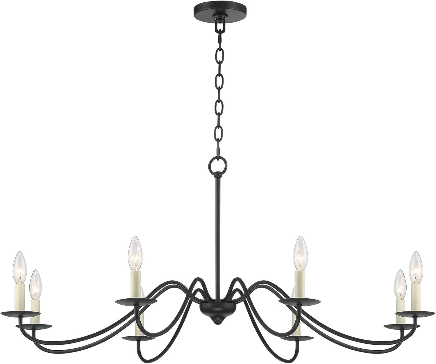 Franklin Iron Works Soft Gold Chandelier 42" Wide Farmhouse Rustic Bent Arms 8-Light Fixture for Dining Room Living House Home Foyer Kitchen Island