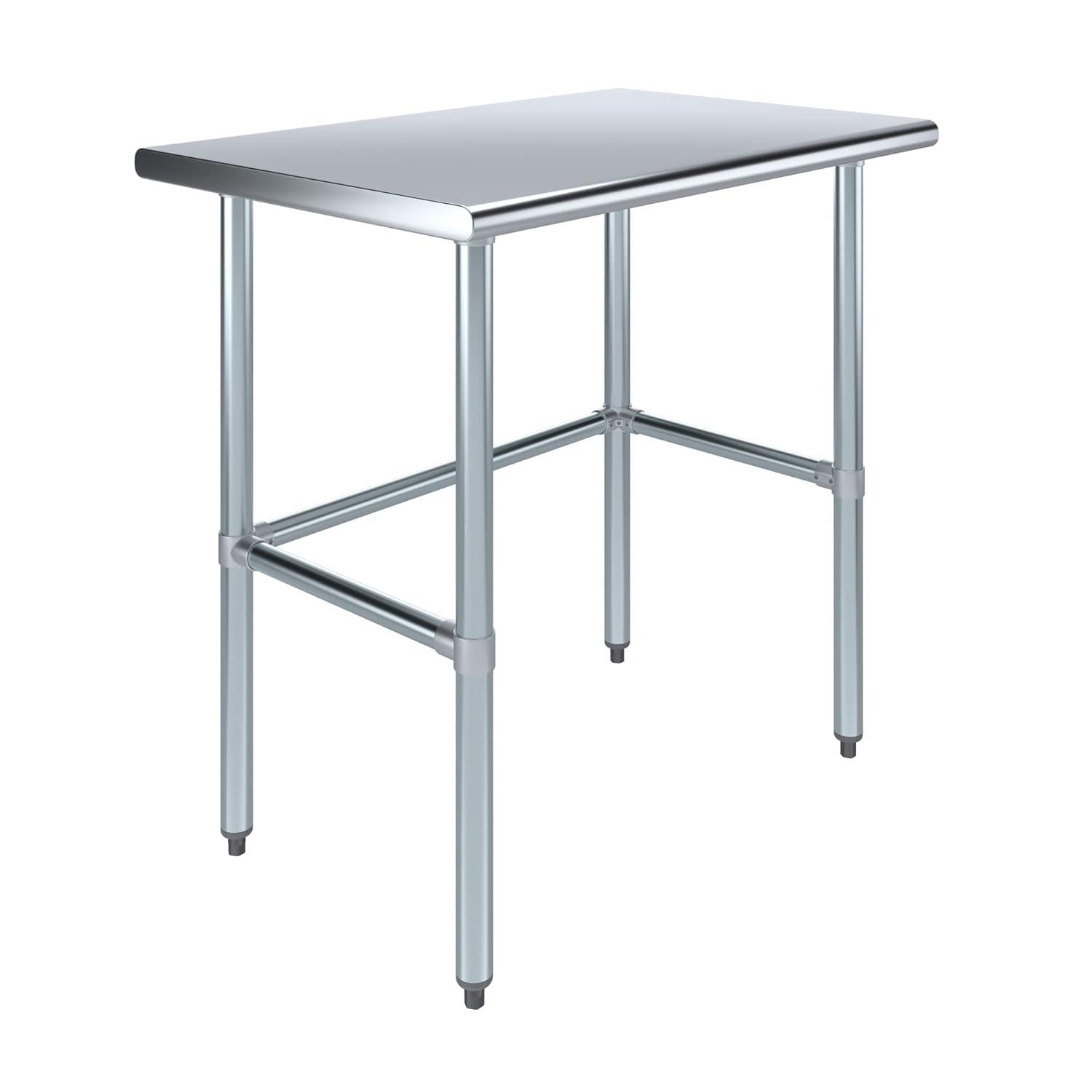 Amgood Stainless Steel Open Base Work Table