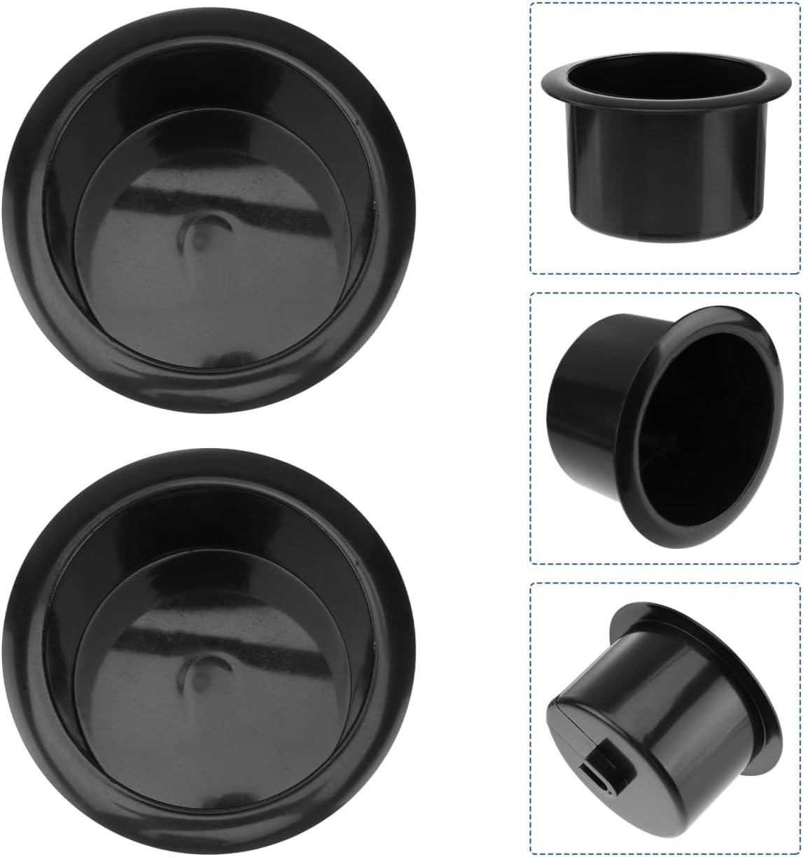 Black Plastic Drop-In Cup Holder Insert for Sofa, Boat, RV, and Car