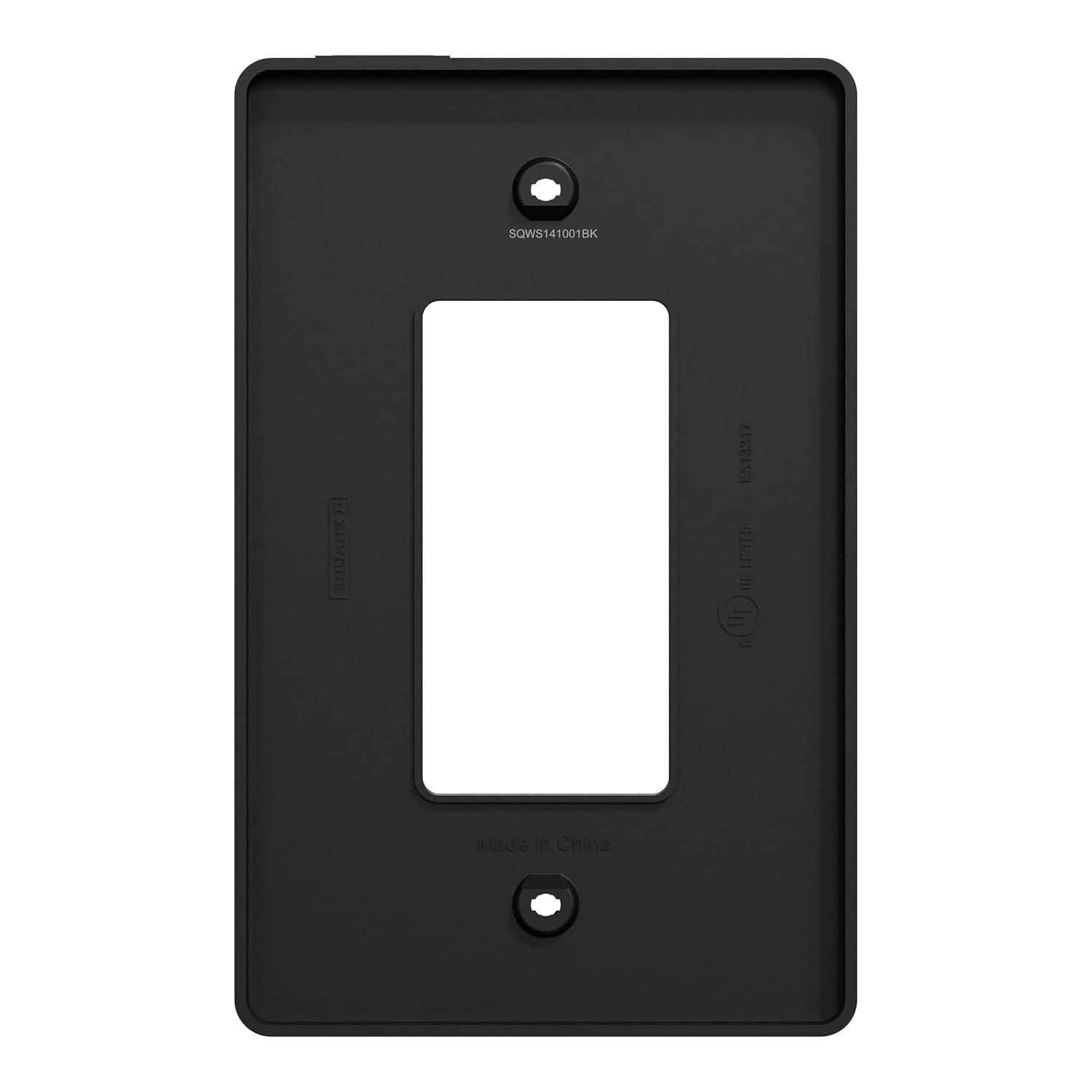 Square D by Schneider Electric X Series Wall Plate for Outlet and Light Switch, Mid Size Plus 1 Gang, Matte Black