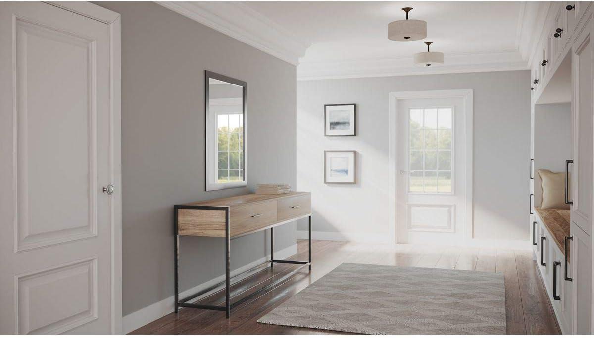 Progress Lighting, Inspire Collection, 2-Light Semi-Flush Mount, Antique Bronze, Etched Glass with Linen Shade