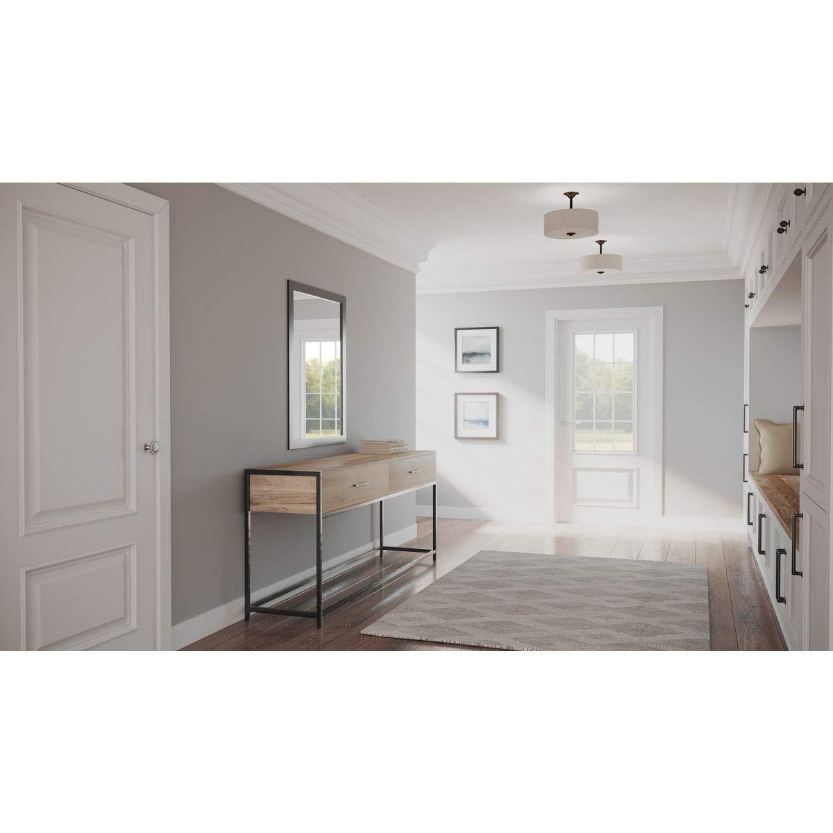 Progress Lighting, Inspire Collection, 2-Light Semi-Flush Mount, Antique Bronze, Etched Glass with Linen Shade