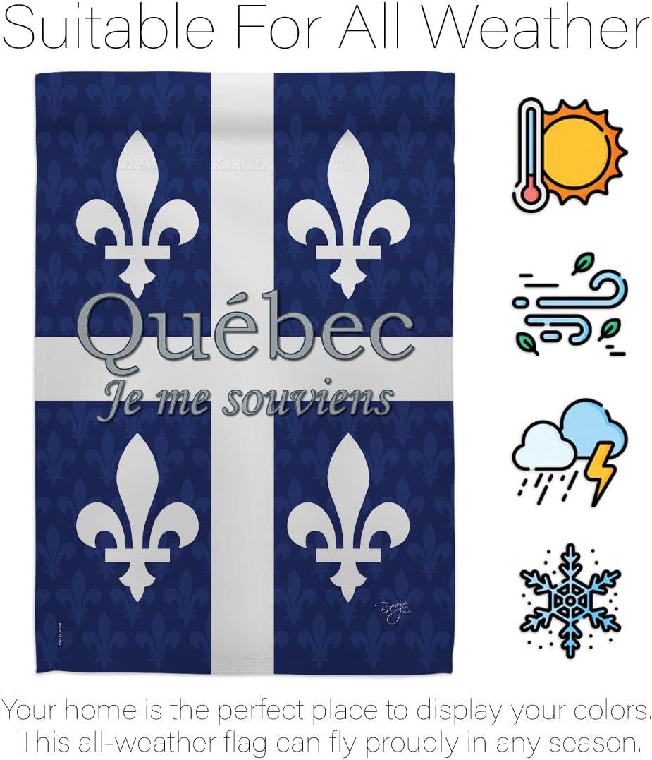 Quebec Garden Flag Canada Provinces 13 X18.5 Double-Sided Yard Banner