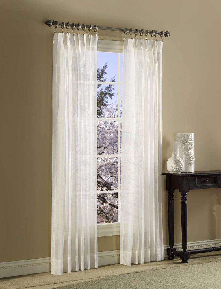 BELLE MAISON USA, LTD. SPLENDOR BATISTE PINCH PLEATED DRAPE PAIR 48” x 84”, 2 PIECES