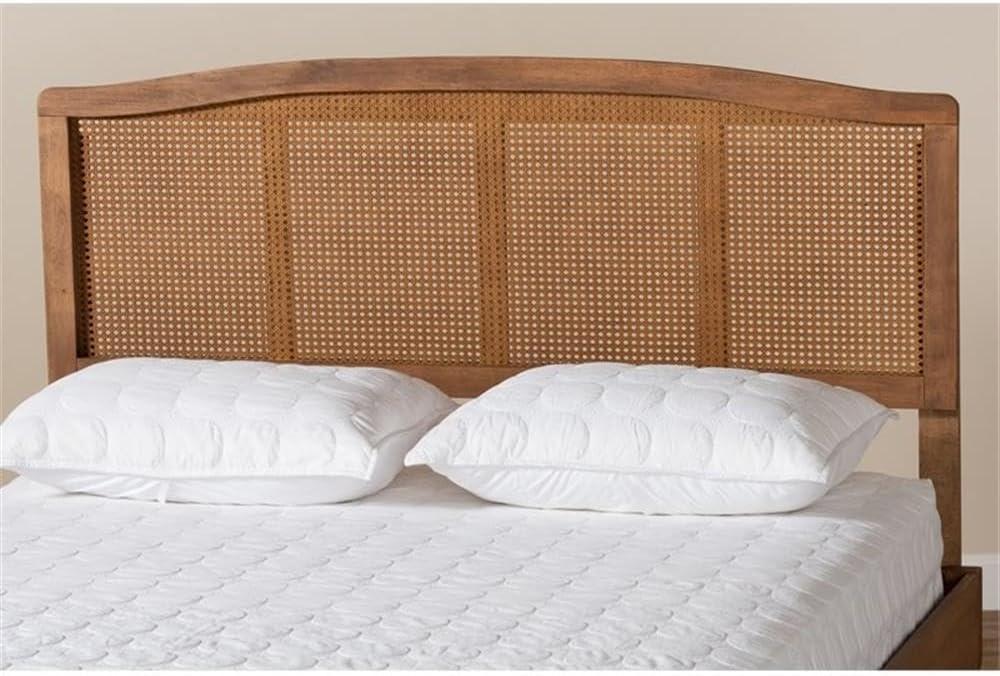 Bayou Breeze Amid a mid-century modern design, Auren's queen size headboard is crafted of wood, synthetic rattan, and ash walnut finished