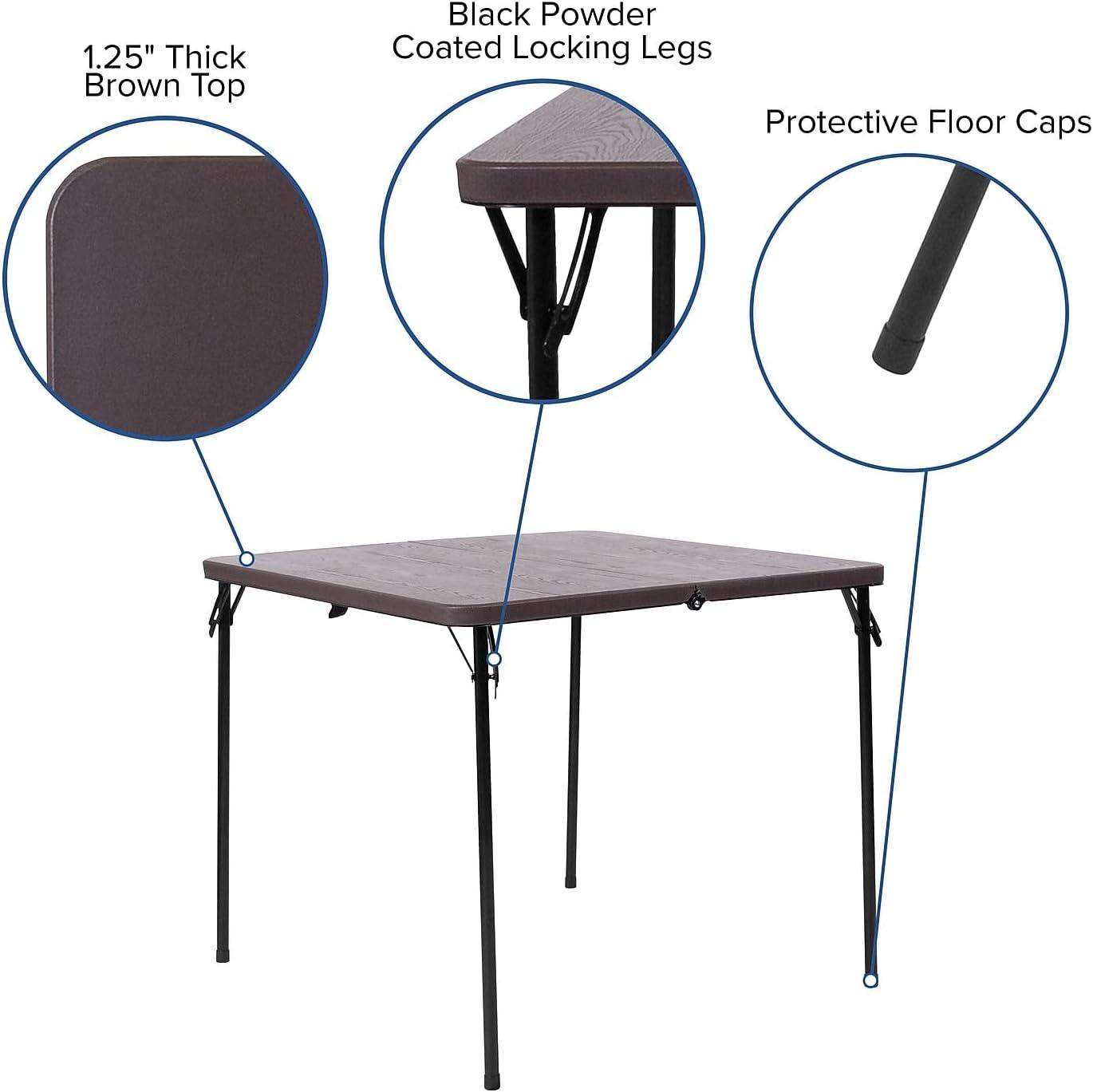 Noah 2.83' Square Plastic Folding Event Table with Carrying Handle by Flash Furniture