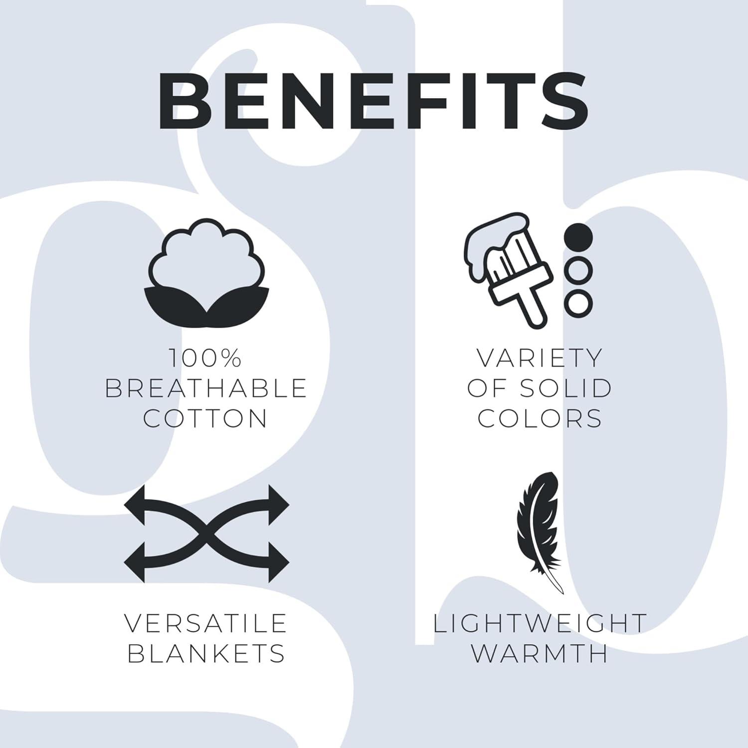 100% Cotton Lightweight Waffle Weave Summer Blanket