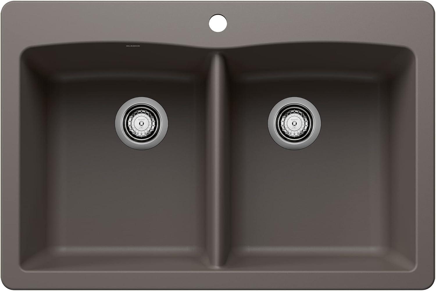 Diamond SILGRANIT 33" L x 22" W Double Bowl Drop-In/Undermount Kitchen Sink